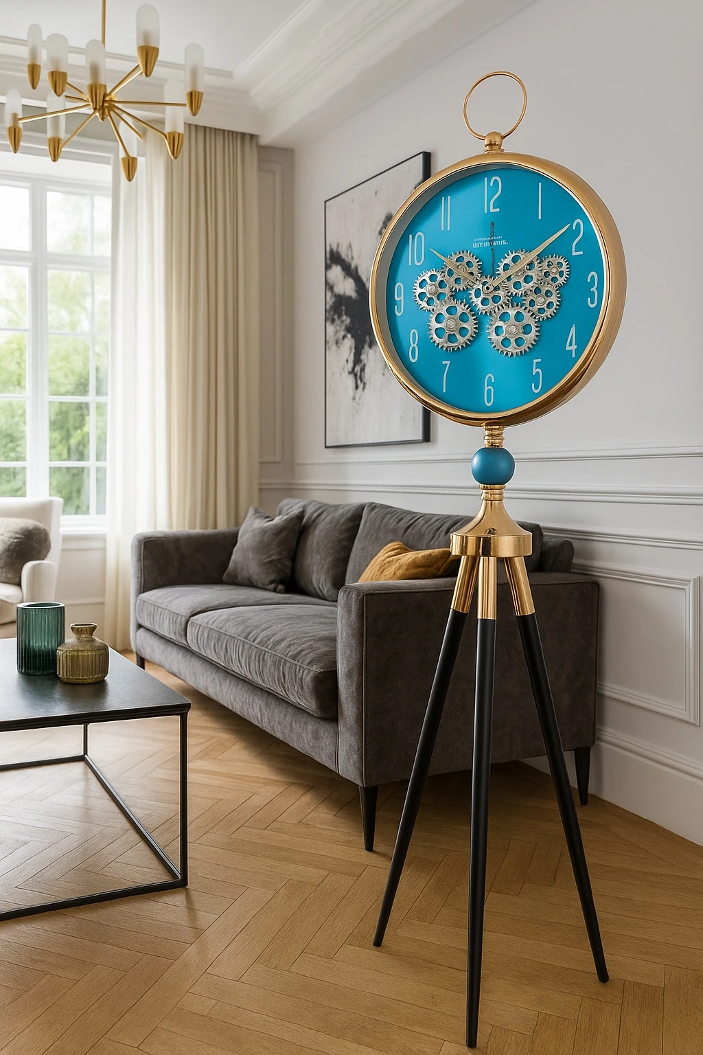 Vintage Ayaklı Saat Mavi