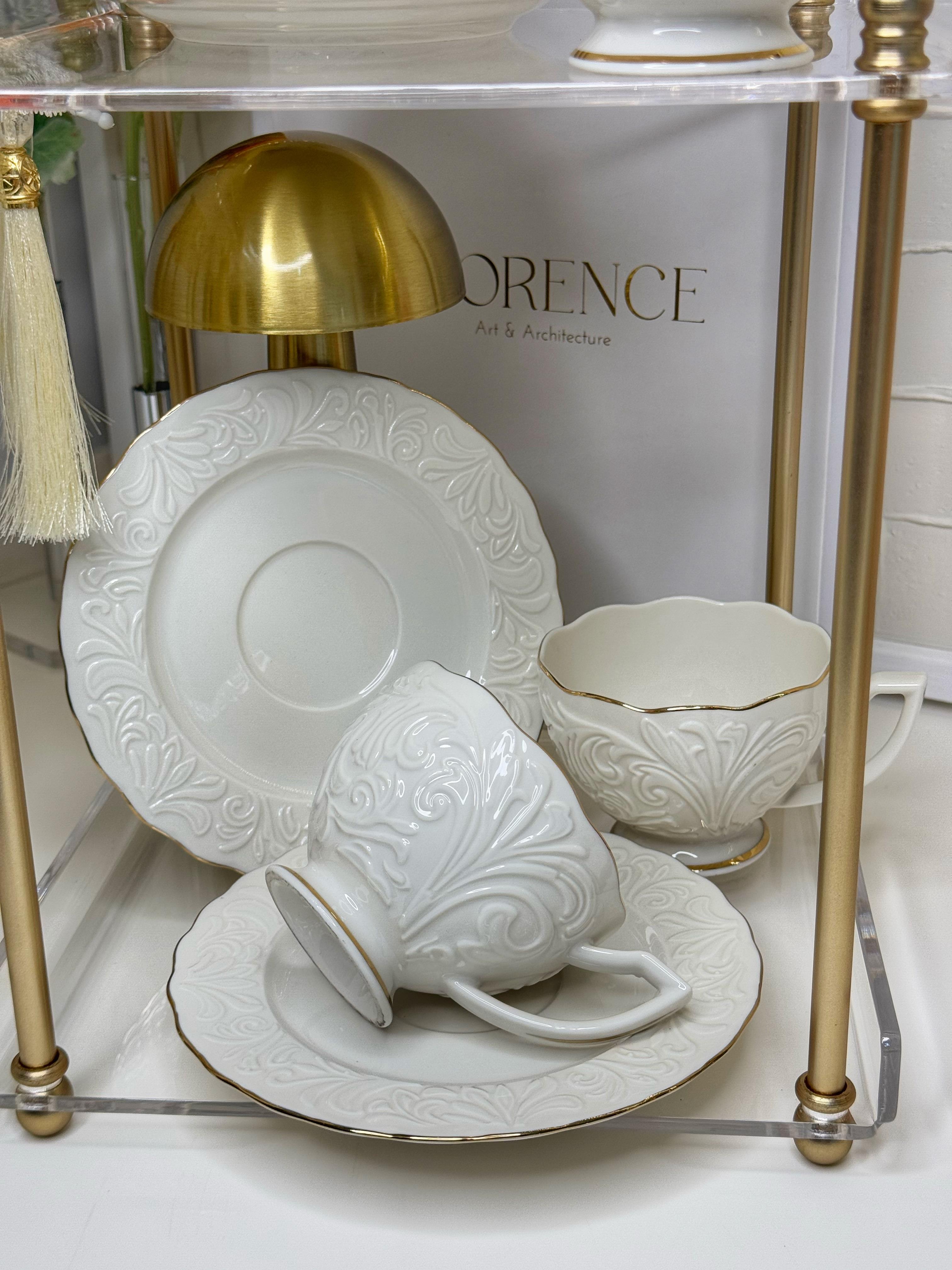 Maria 12 Parça 6 Kişilik Porselen Çay Fincanı