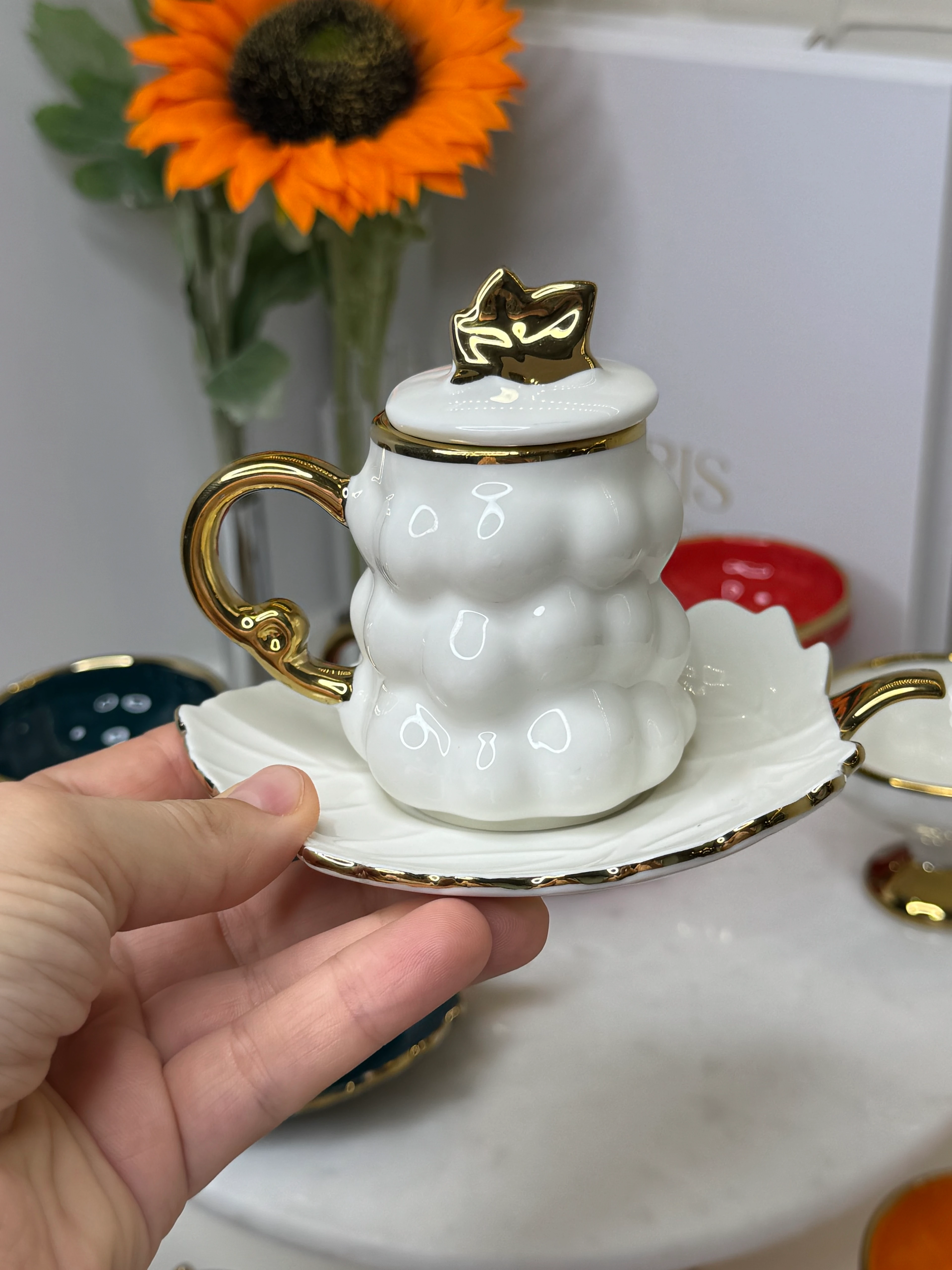 Bubble 6 Kişilik Porselen Türk Kahvesi Fincanı