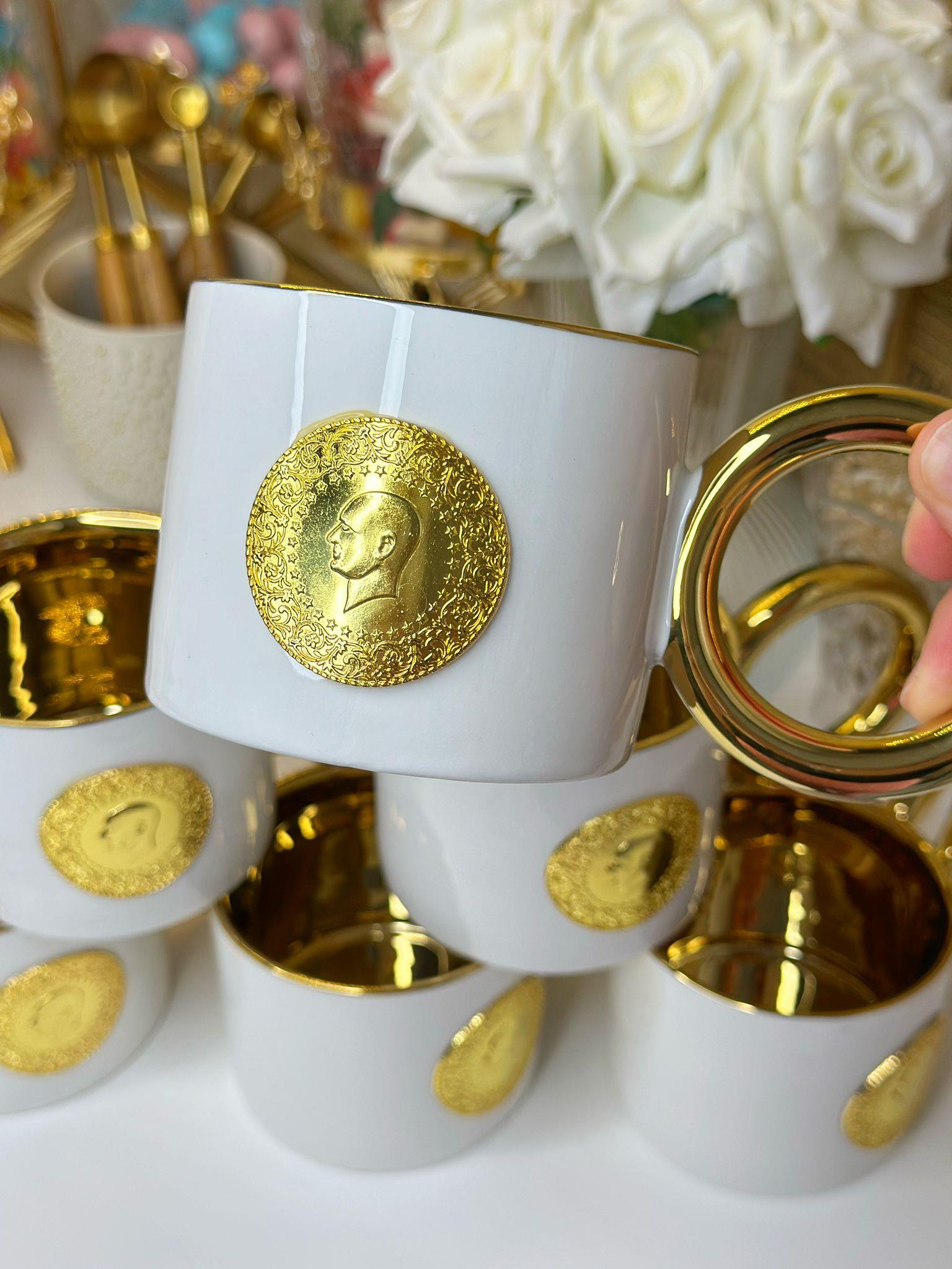 6 Kişilik Altınlı Kupa Seti