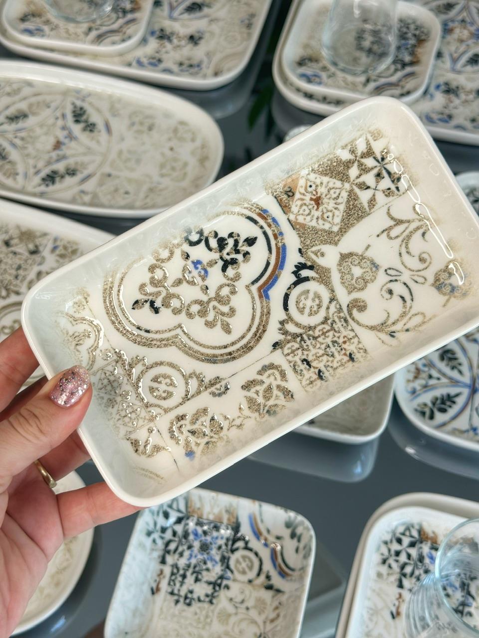 Etnik 29 Parça Porselen Kahvaltı Takımı