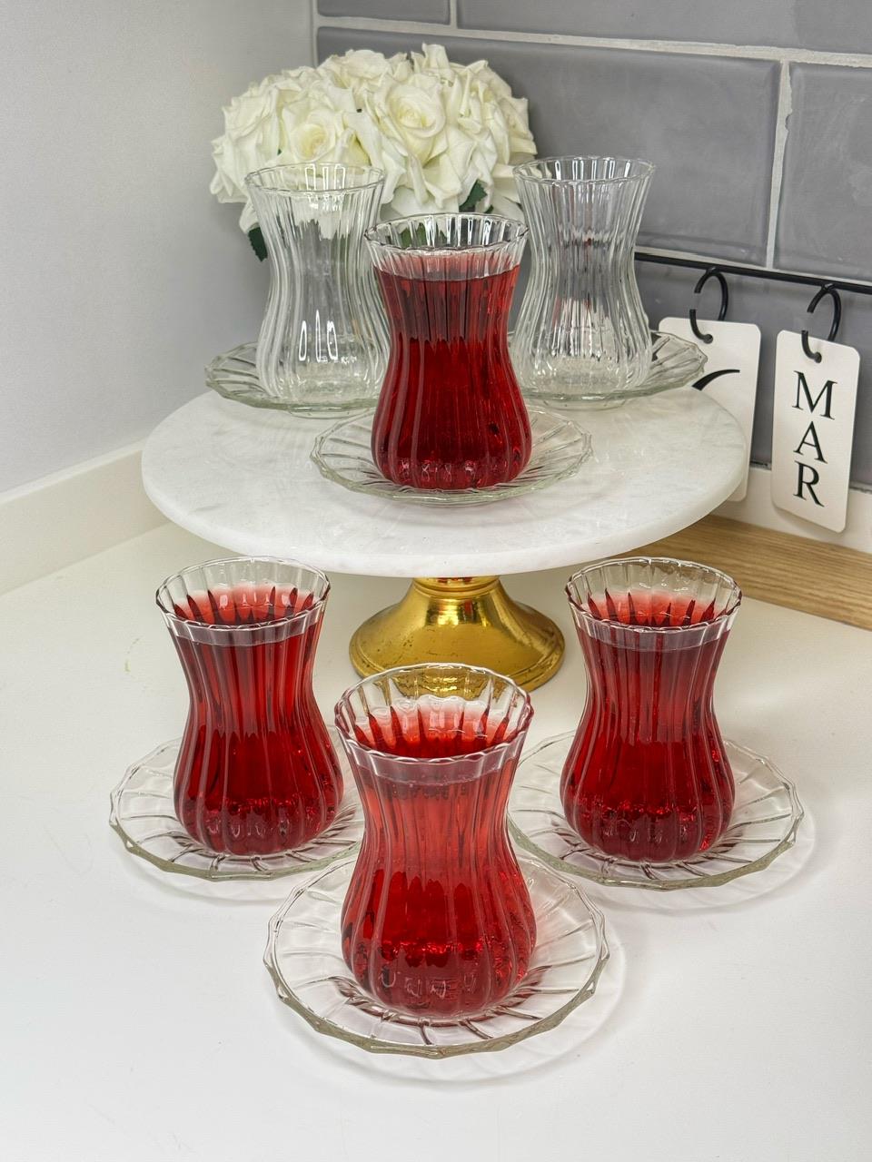 Plato 6 Kişilik 12 Parça Çay Takımı