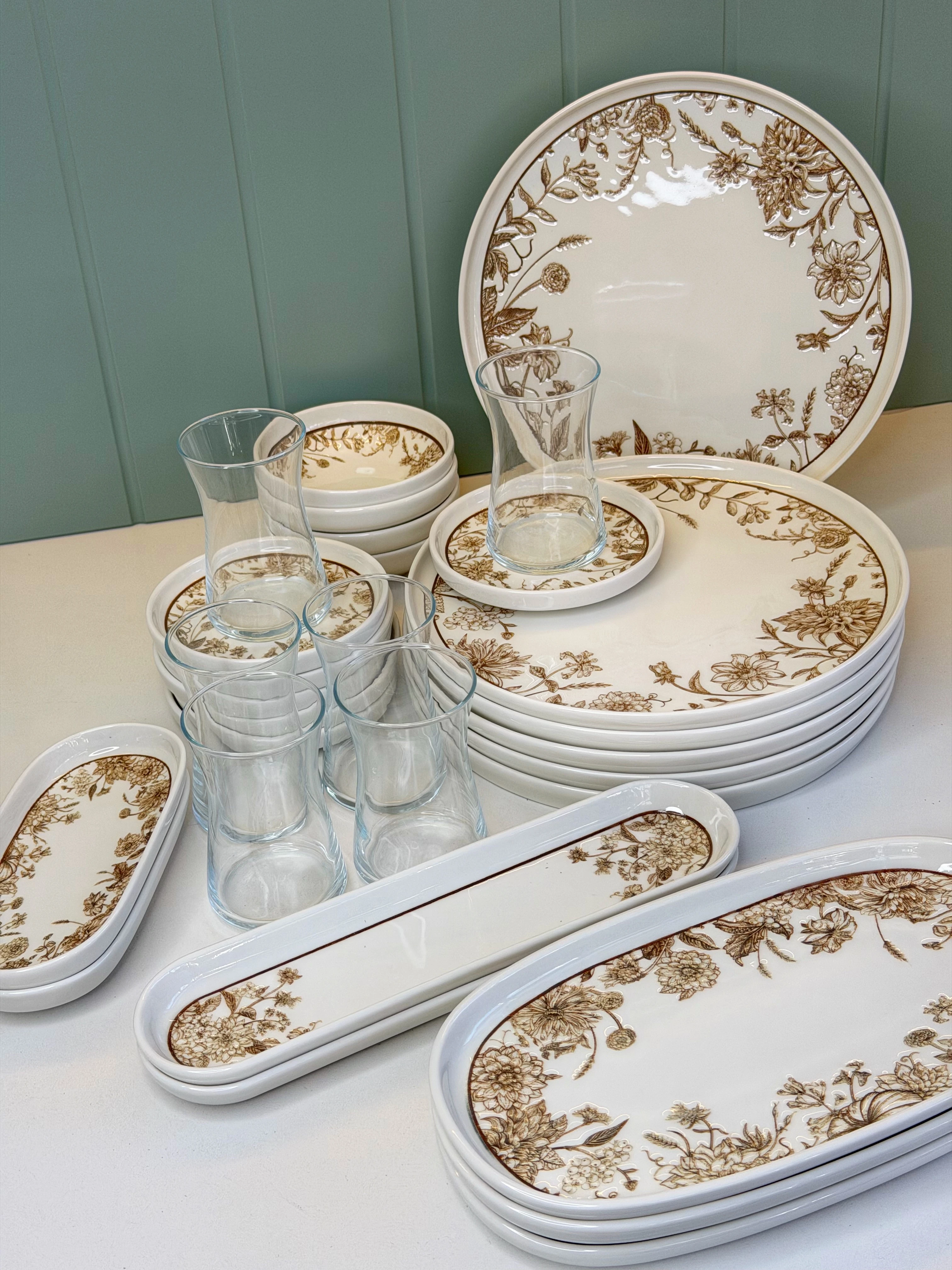 Adven 29 Parça 6 Kişilik Porselen Kahvaltı Takımı