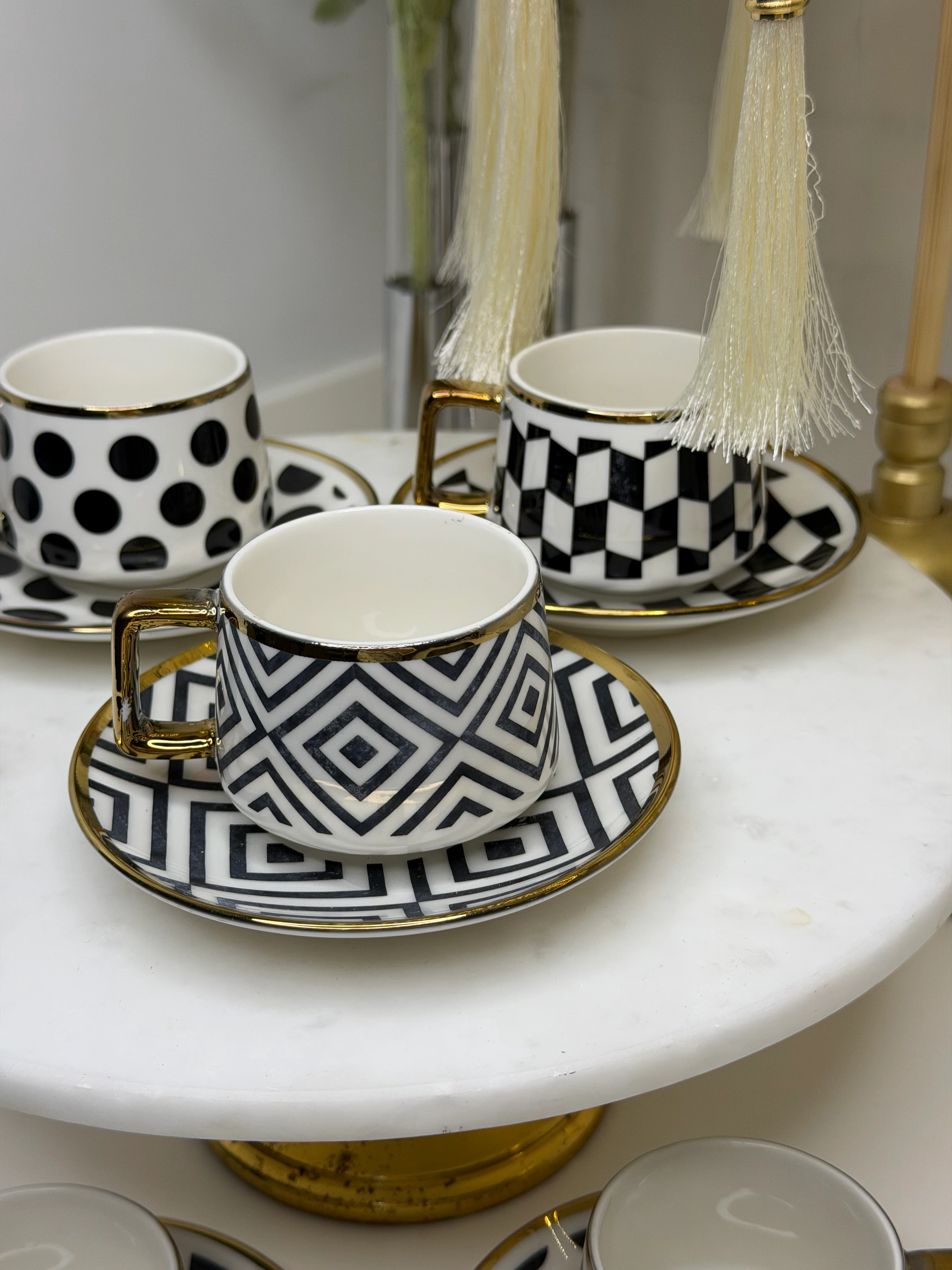 Fevk 6 Kişilik Porselen Türk Kahvesi Fincanı