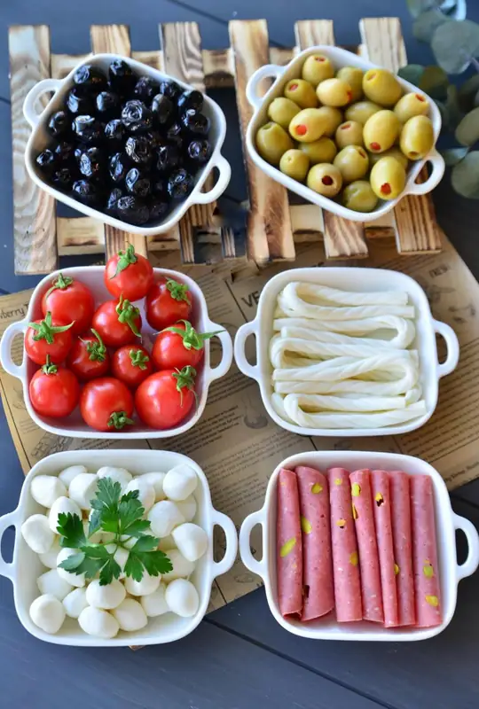6'Lı Kare Porselen Meze / Kahvaltı Sunum Tabağı