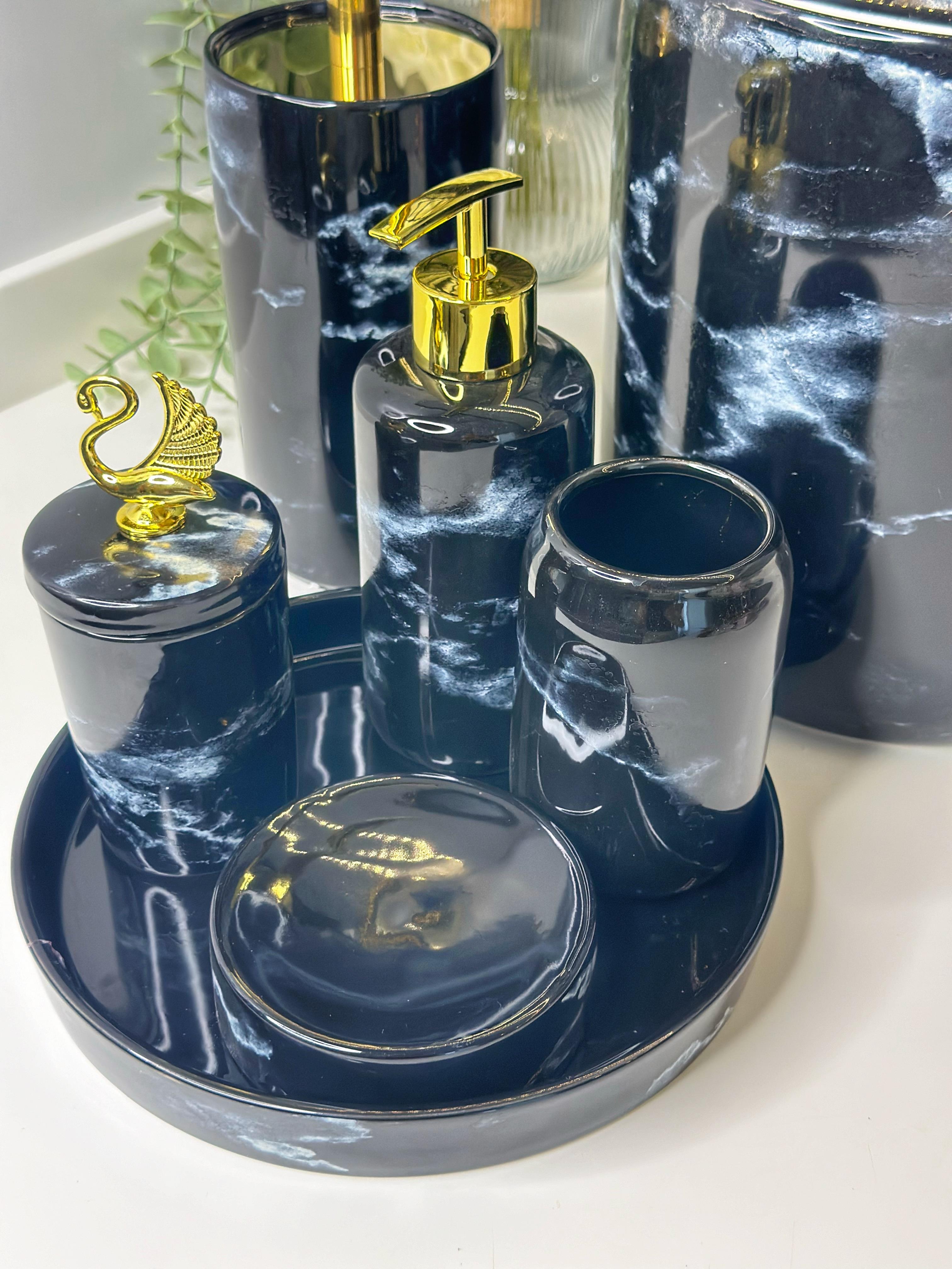 Zenly Geyik Figürlü Porselen Banyo Seti