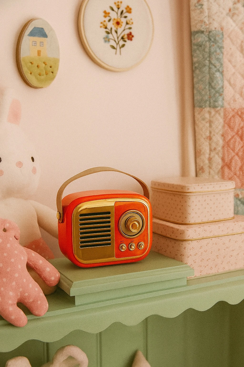 Vintage Turuncu Hoparlör 