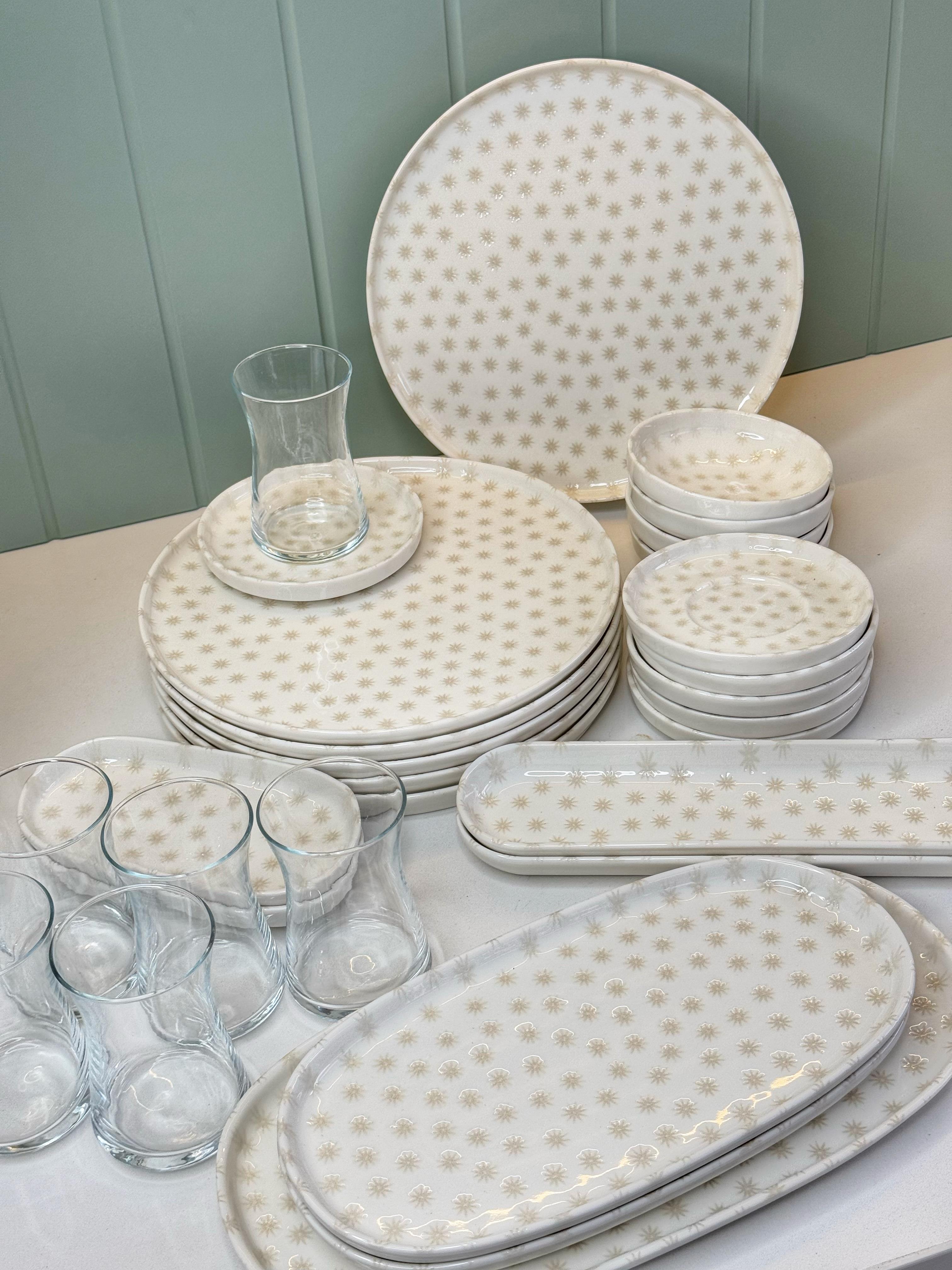 Flora 29 Parça 6 Kişilik Porselen Kahvaltı Takımı