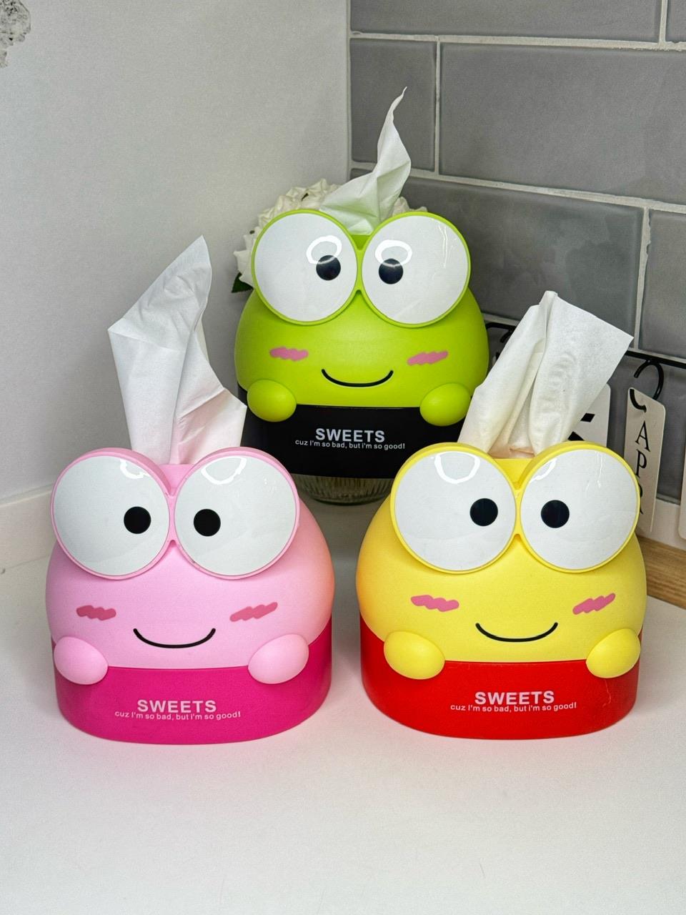 Yeşil Kurbağa Peçetelik / Kumbara / Çöp Kovası