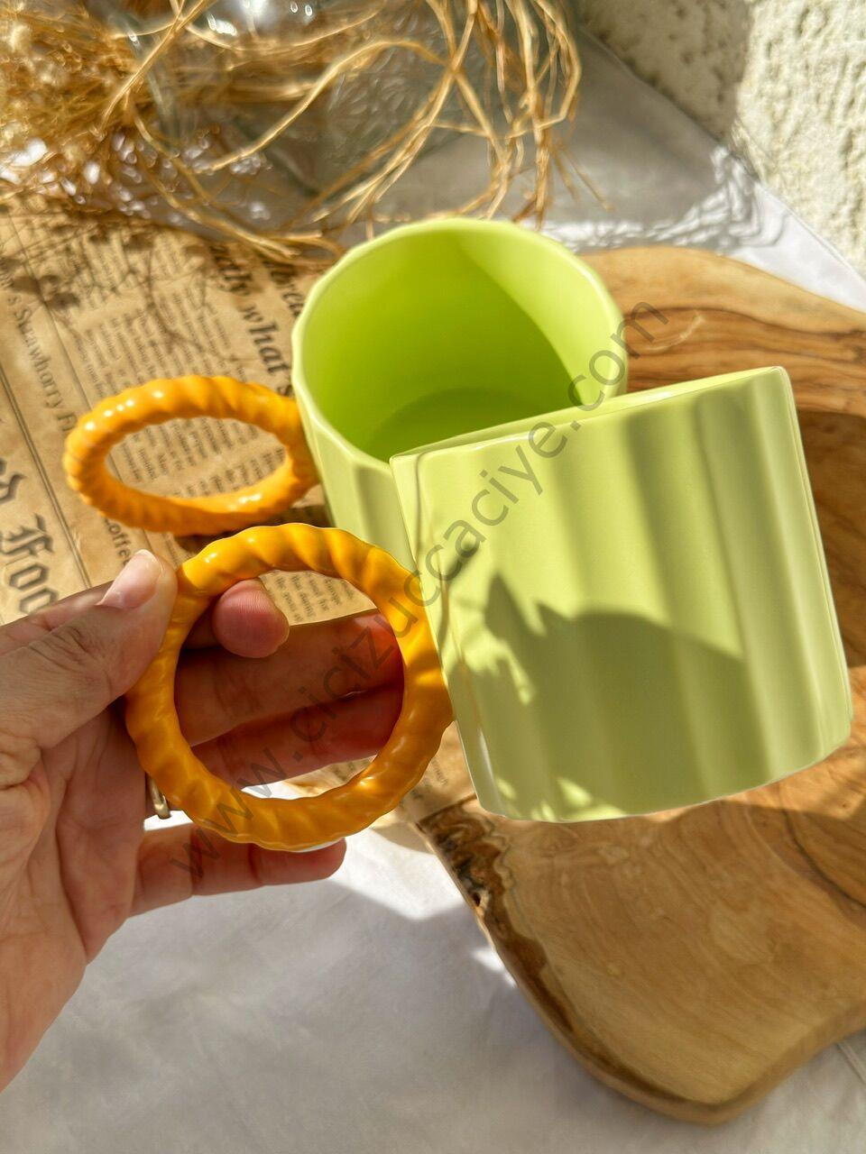 2 KİŞİLİK İLİNA BURGU KUPA VİNTAGE YEŞİLİ