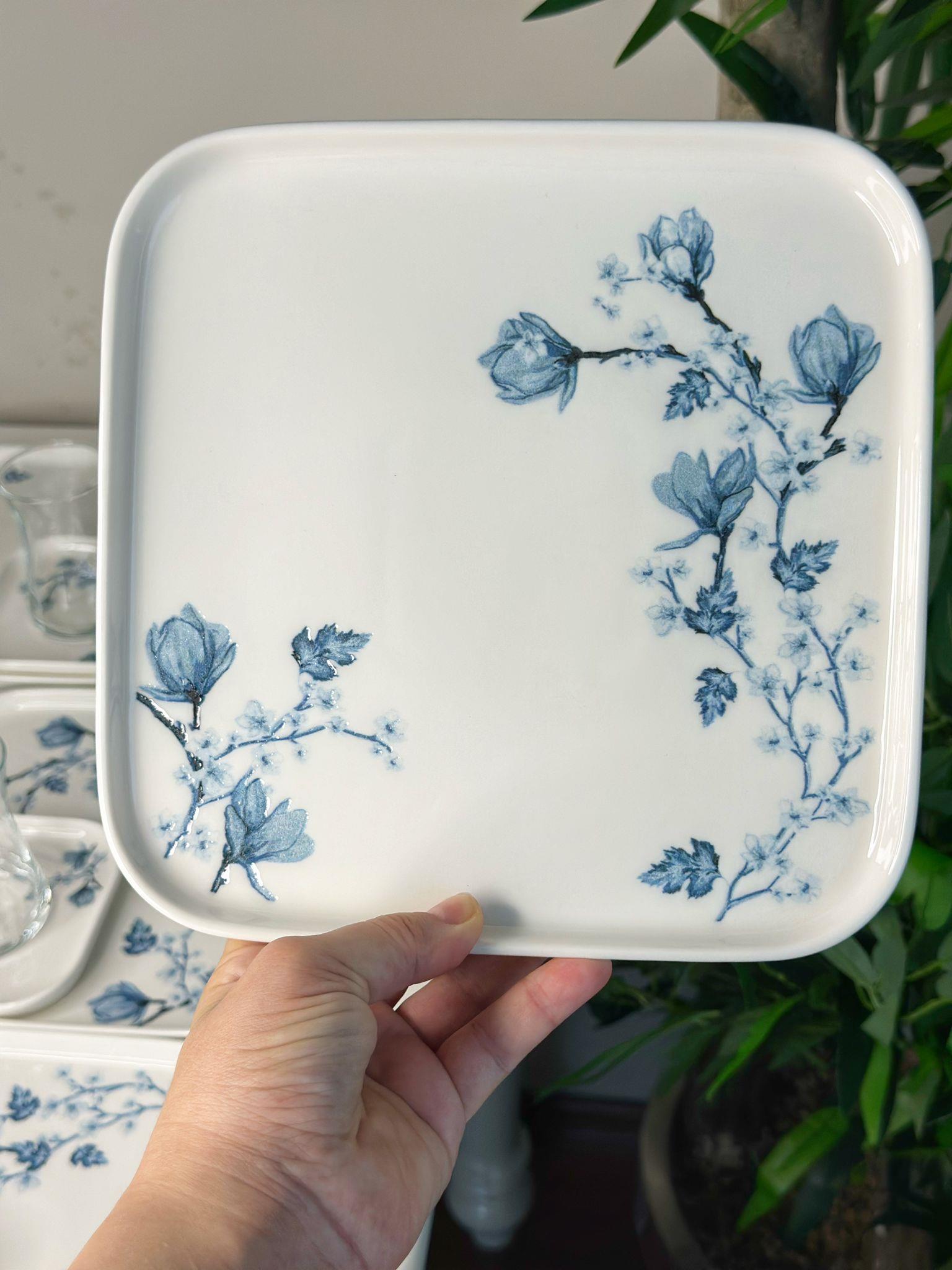 29 Parça 6 Kişilik Anemon Verona Kare Tabaklı Kahvaltılık