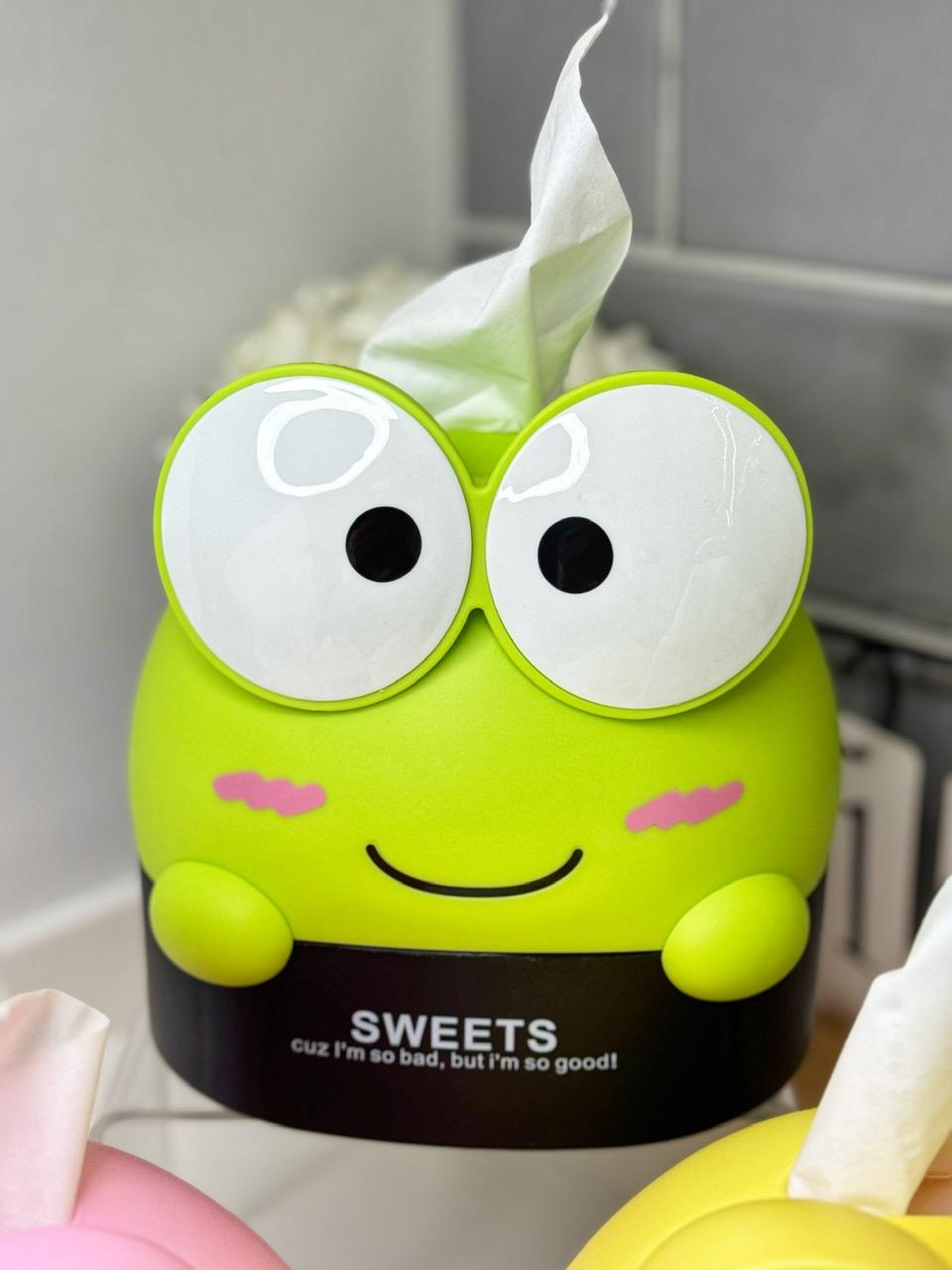 Yeşil Kurbağa Peçetelik / Kumbara / Çöp Kovası