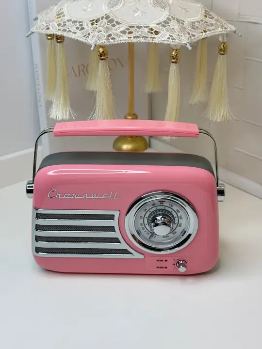 Pembe Retro Radyo (Usb - Bluetooth - Şarjlı)
