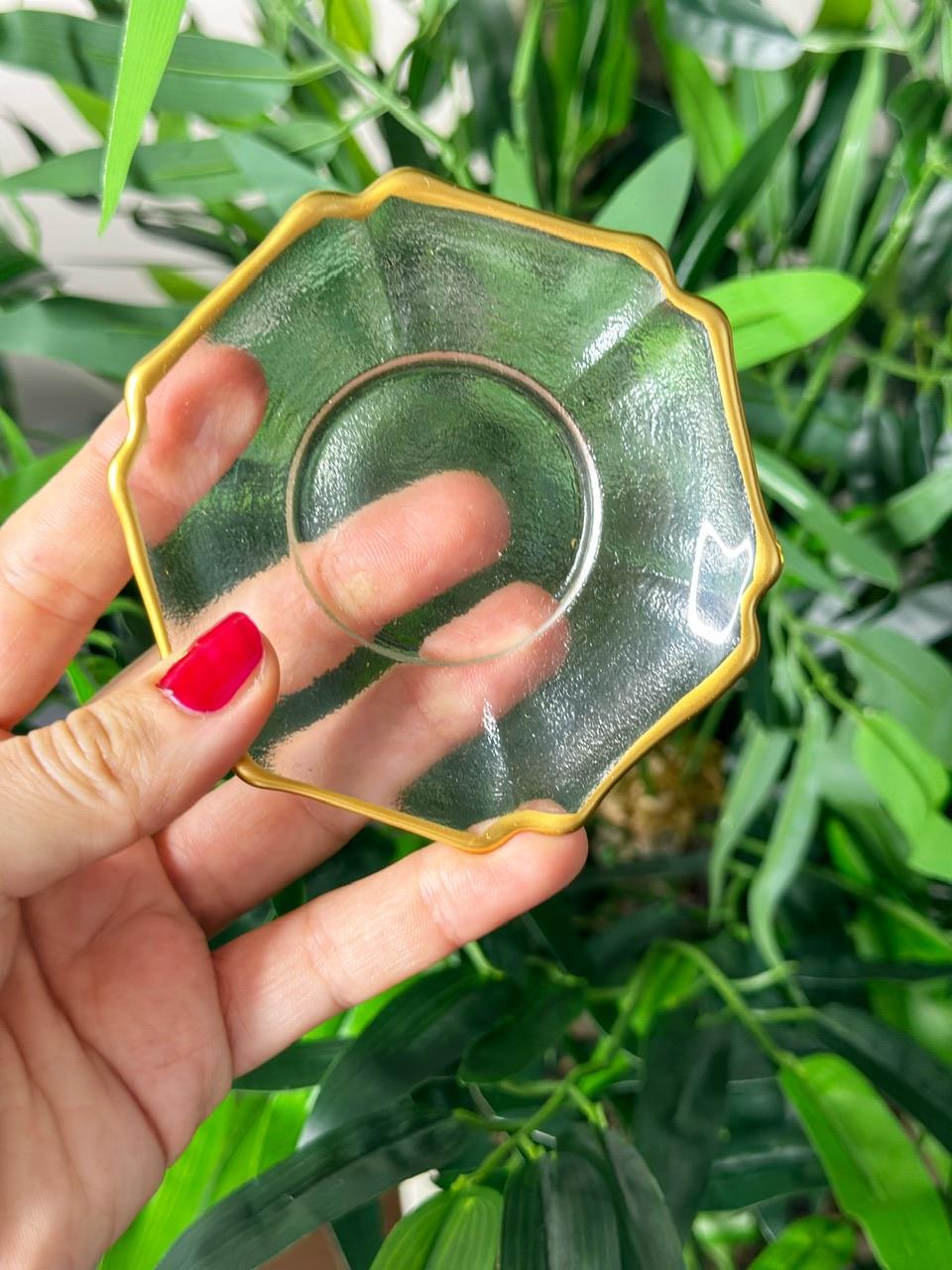 12 KİŞİLİK GOLD ALTIGEN ÇAY TABAĞI