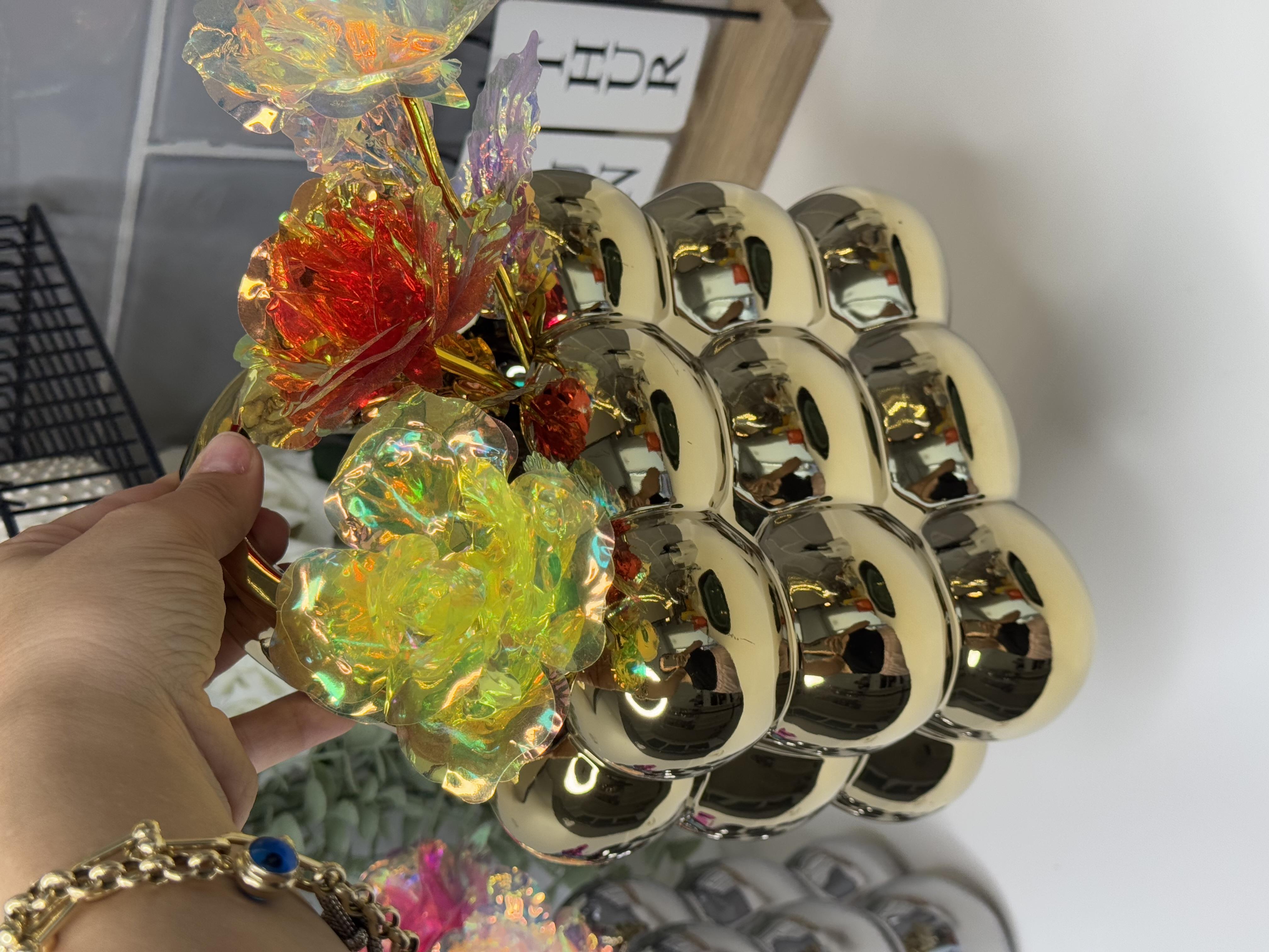 Bubble Gold Çanta Vazo