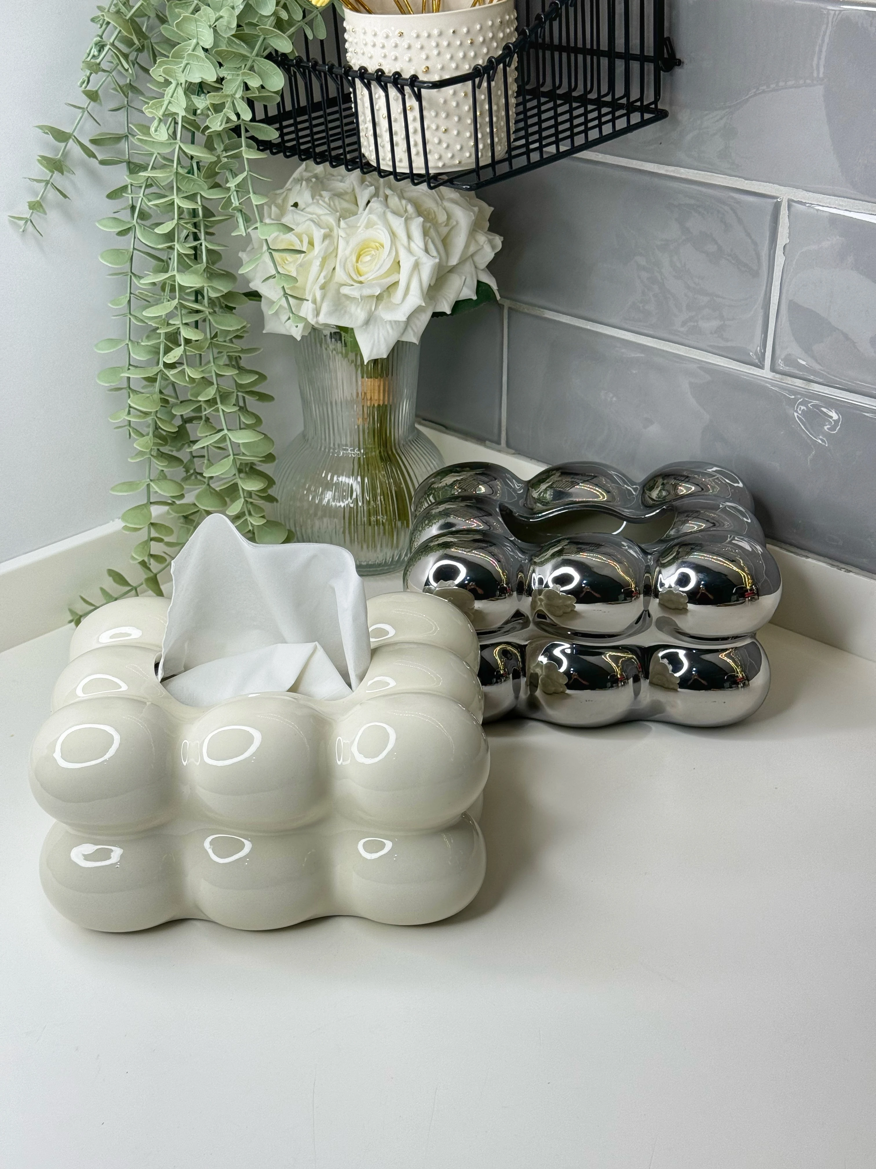 Bubble Peçetelik Gümüş