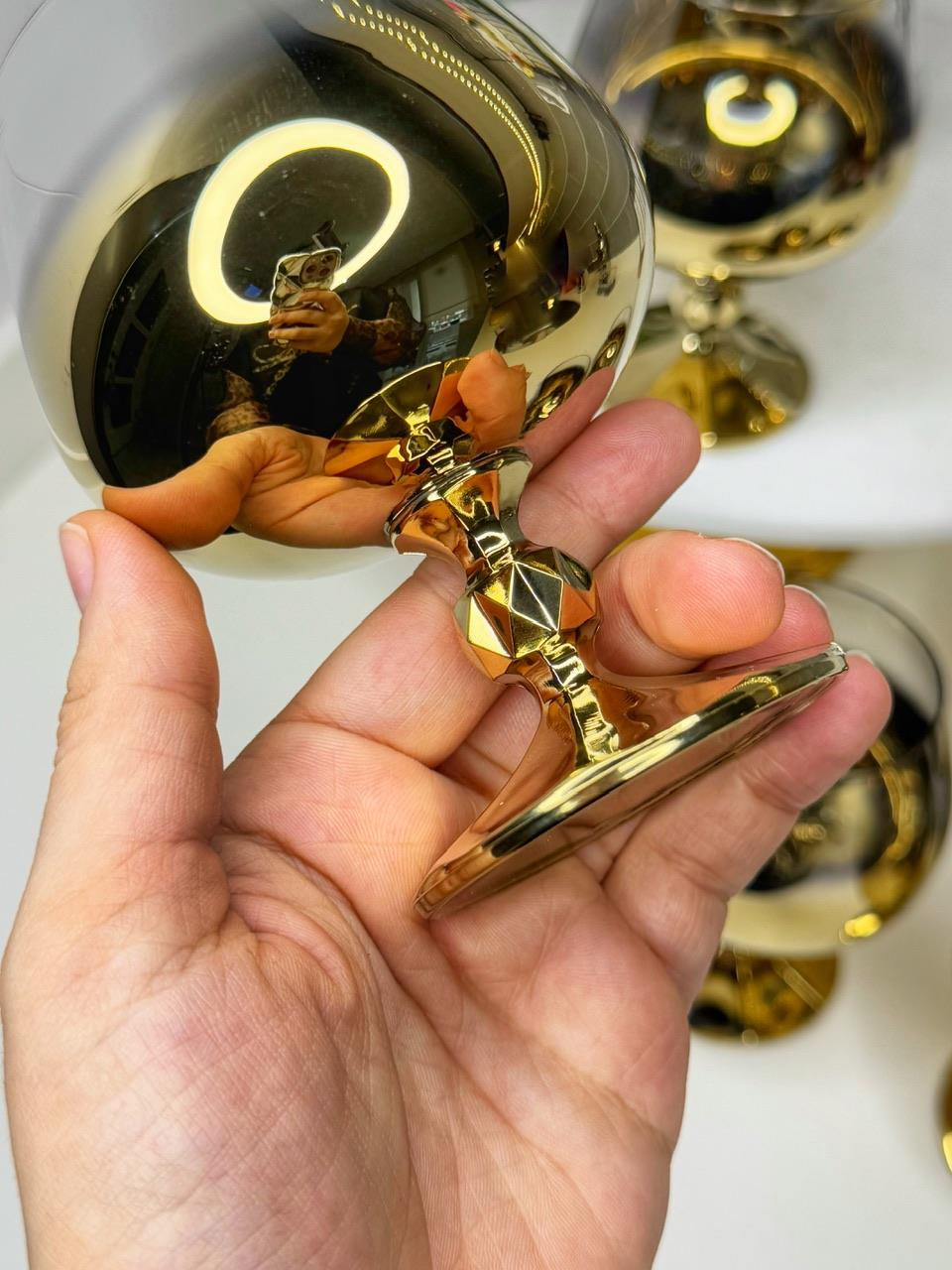 Berlin 6 Kişilik Gold / Gümüş Yansıma Meşrubat /  Su Bardağı