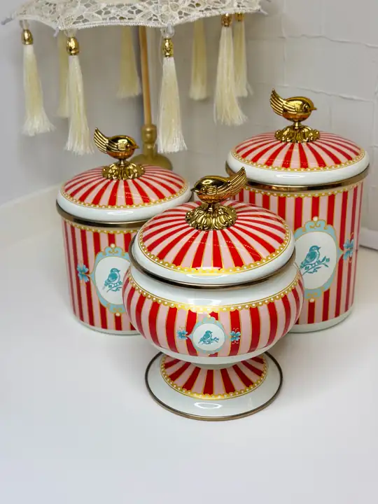 Belissima Emaye Kavanoz / Şekerlik Set