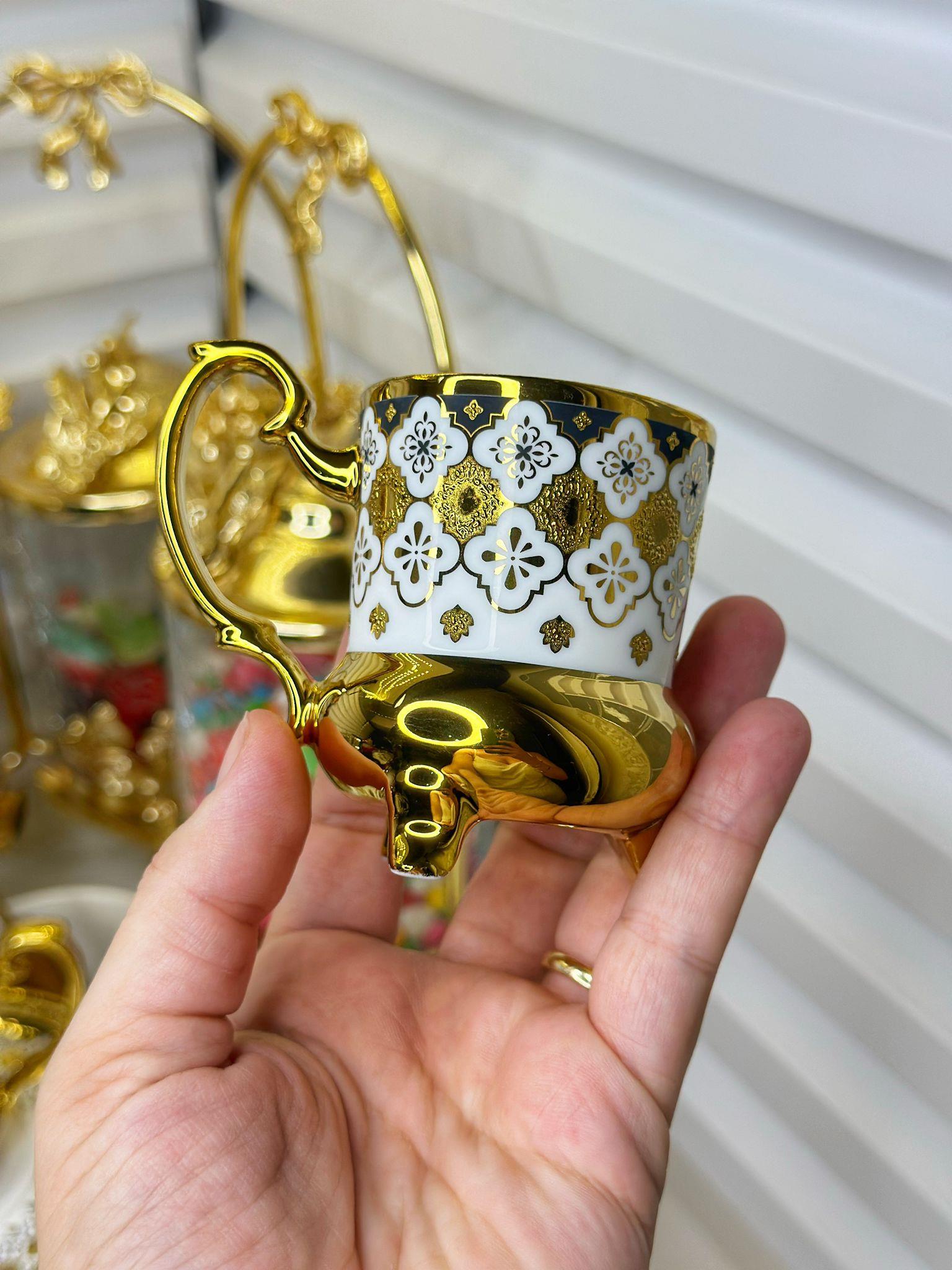 Nazende 6 Kişilik Porselen Türk Kahvesi Fincanı