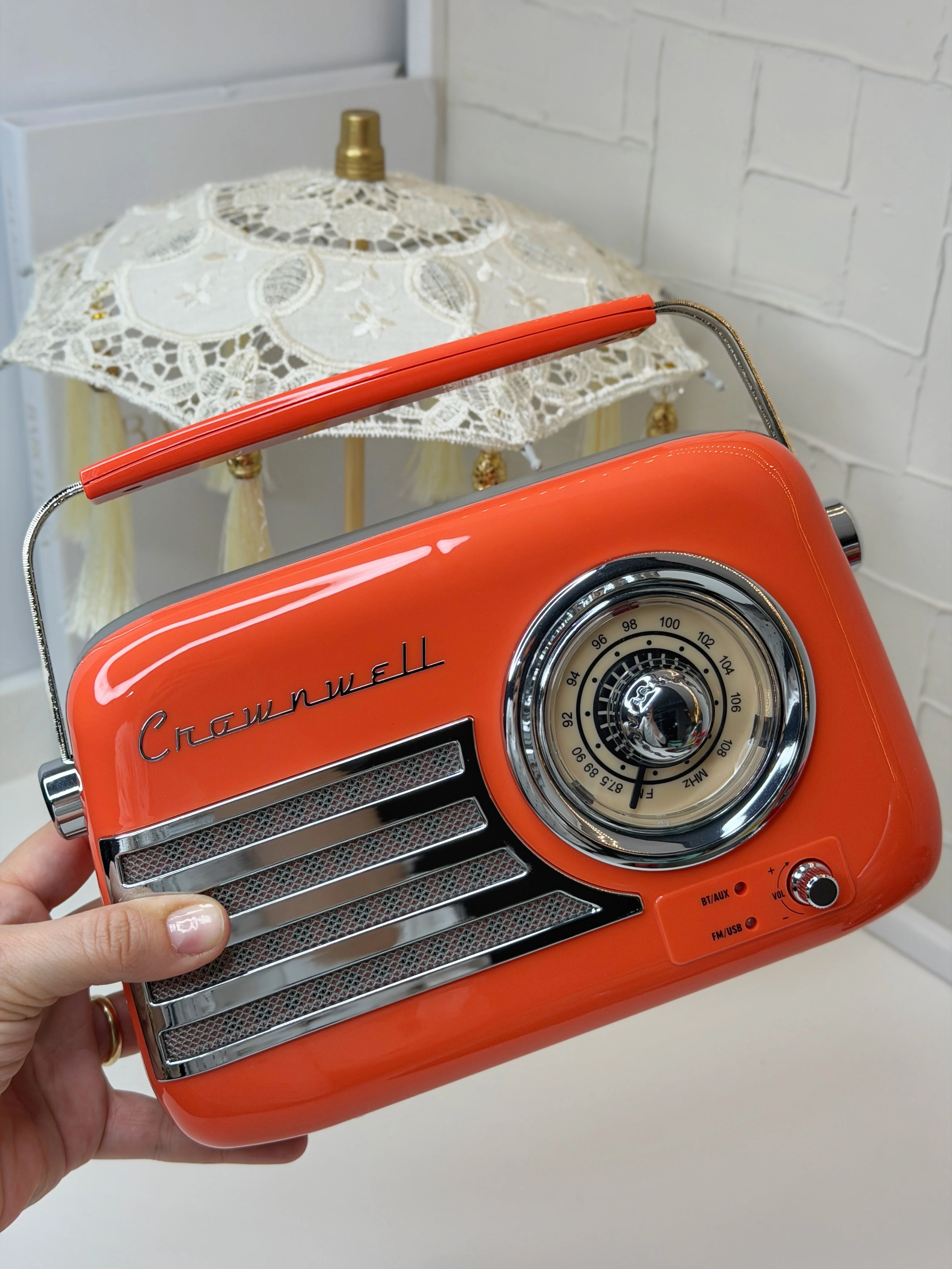 Turuncu Retro Radyo (Bluetooth - Usb - Şarjlı)