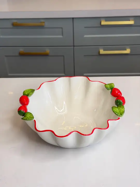 Çilek Model Porselen Meyve / Salata Tabağı