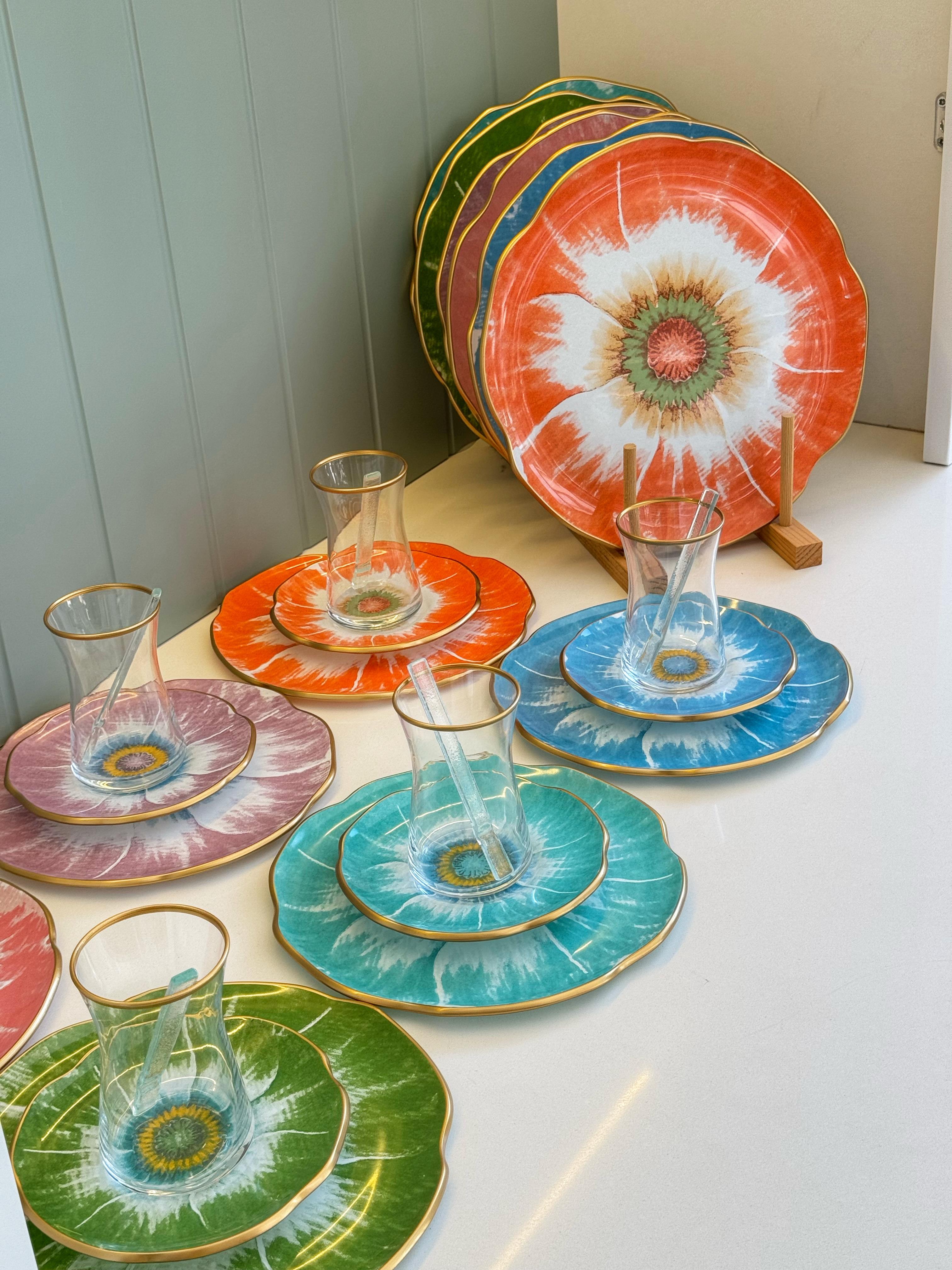 New Flowers 30 Parca 6 Kisilik Kahvalti / Cay Takimi