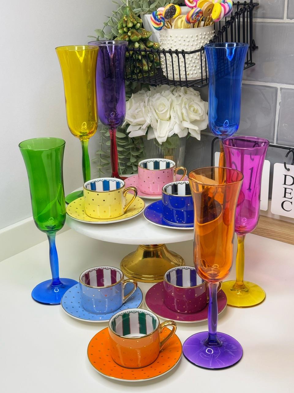 18 Parça 6 Kişilik Karnaval Türk Kahvesi Sunum Seti