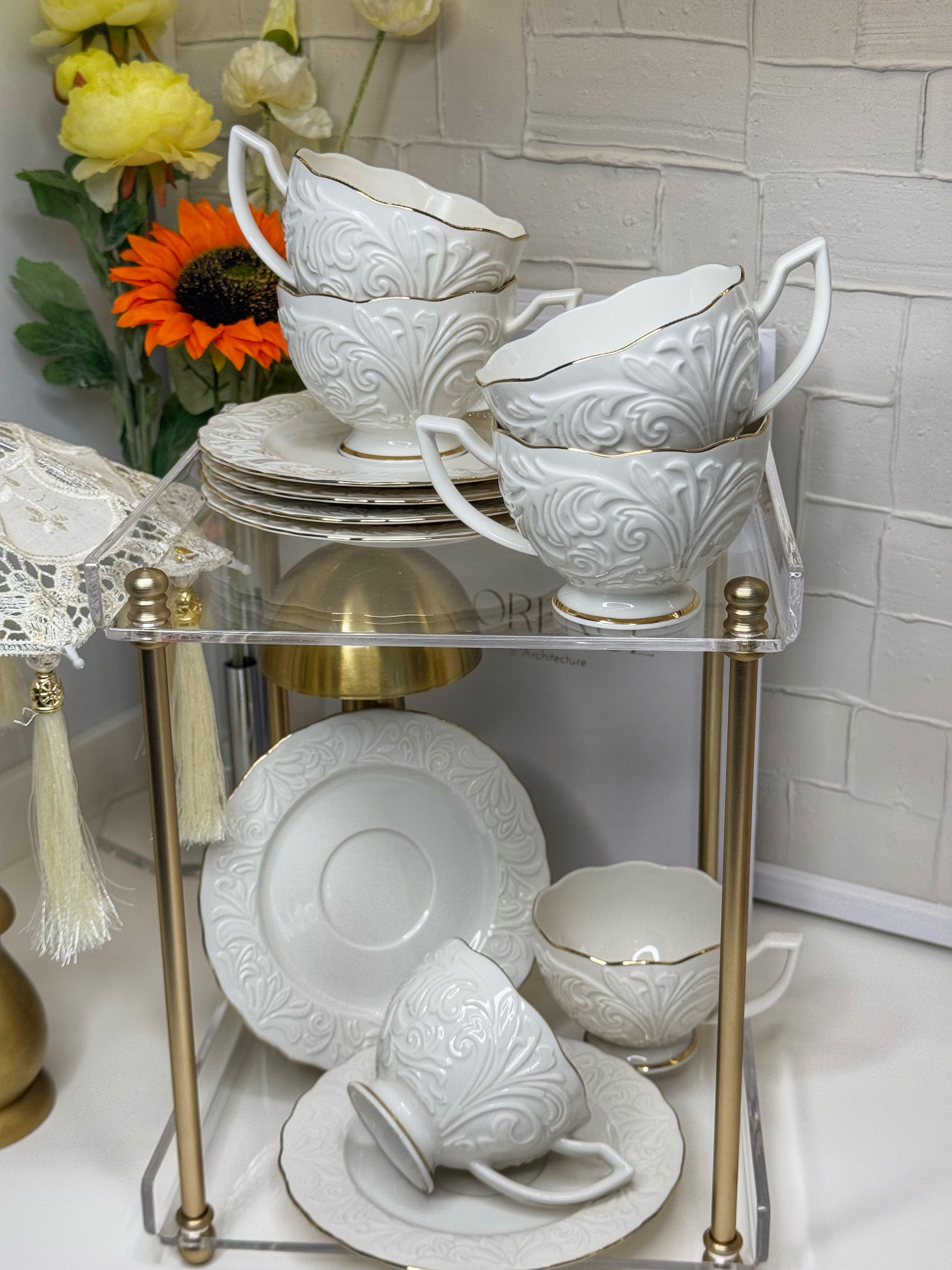 Maria 12 Parça 6 Kişilik Porselen Çay Fincanı