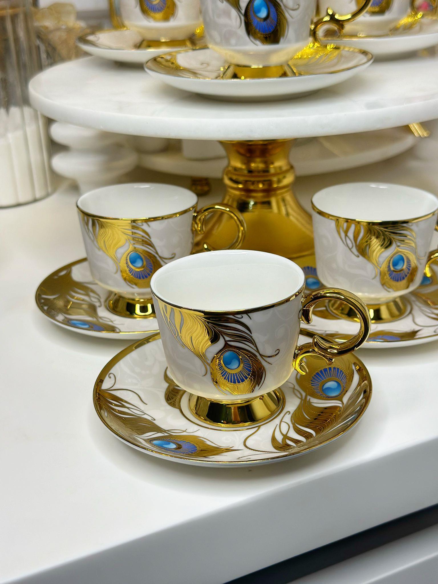 Loris 6 Kişilik Porselen Türk Kahvesi Fincanı