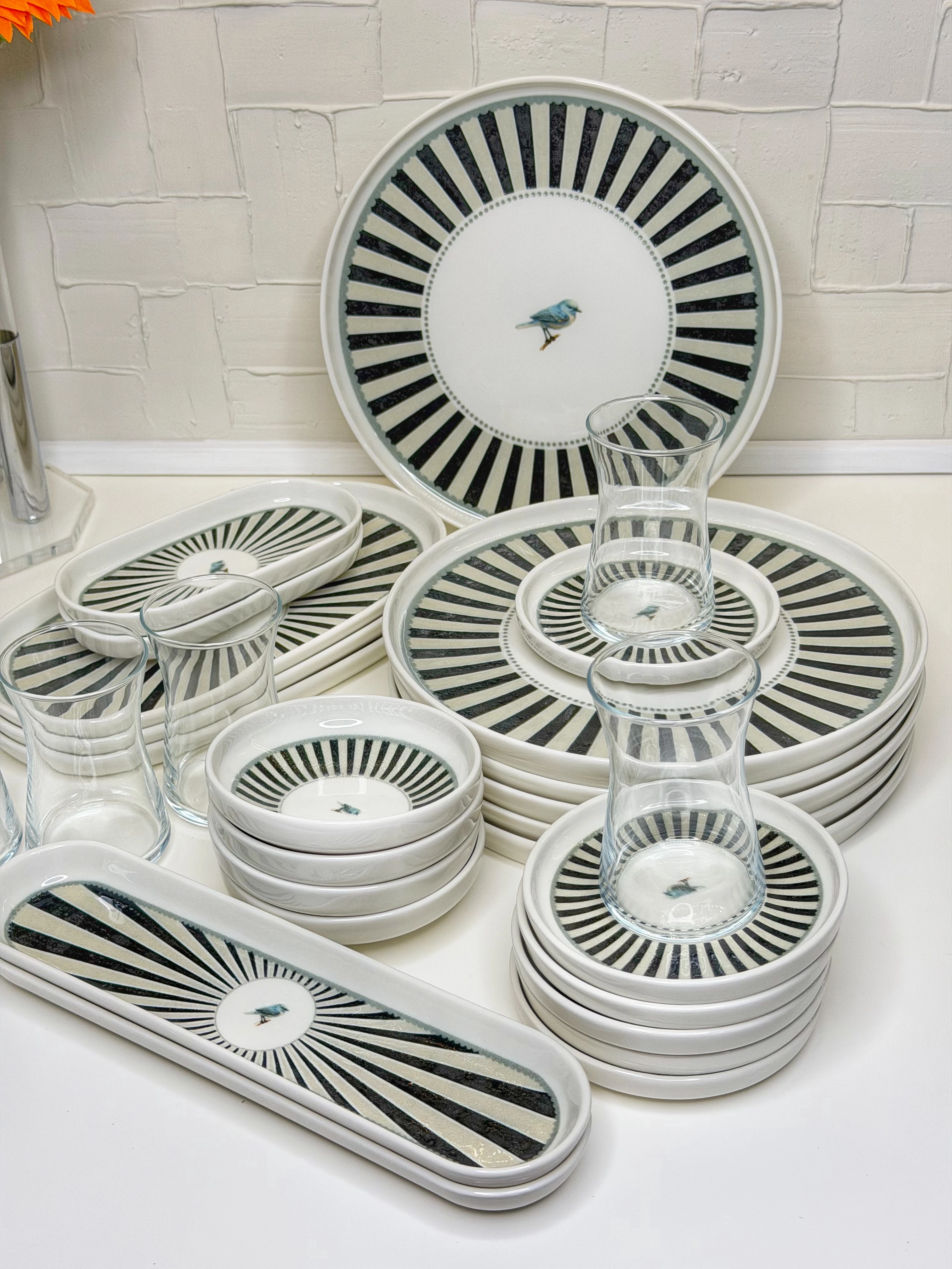 Misty 29 Parça 6 Kişilik Porselen Kahvaltı Takımı