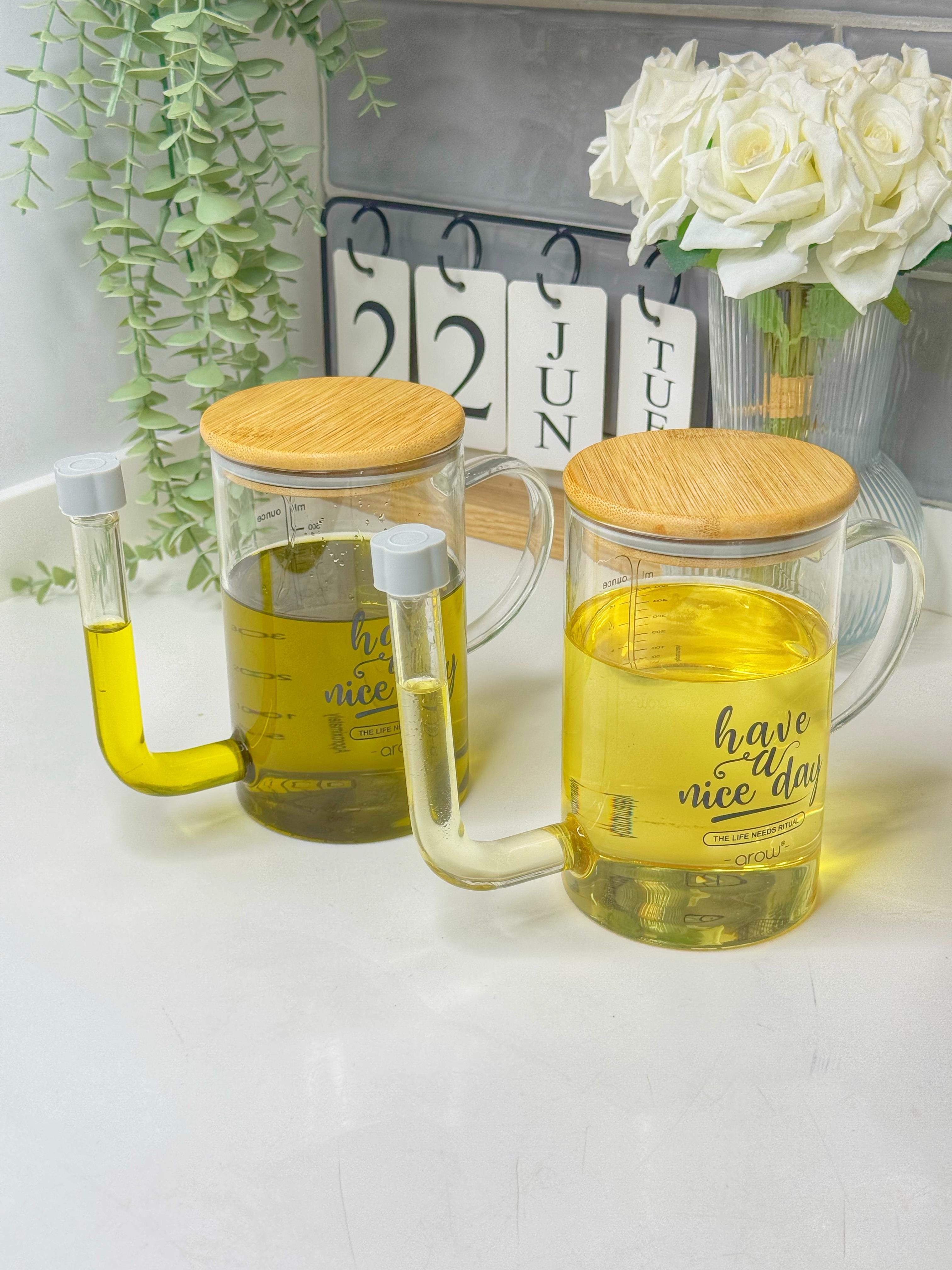 2 Li Borosilikat Cam Tasarım Yağdanlık