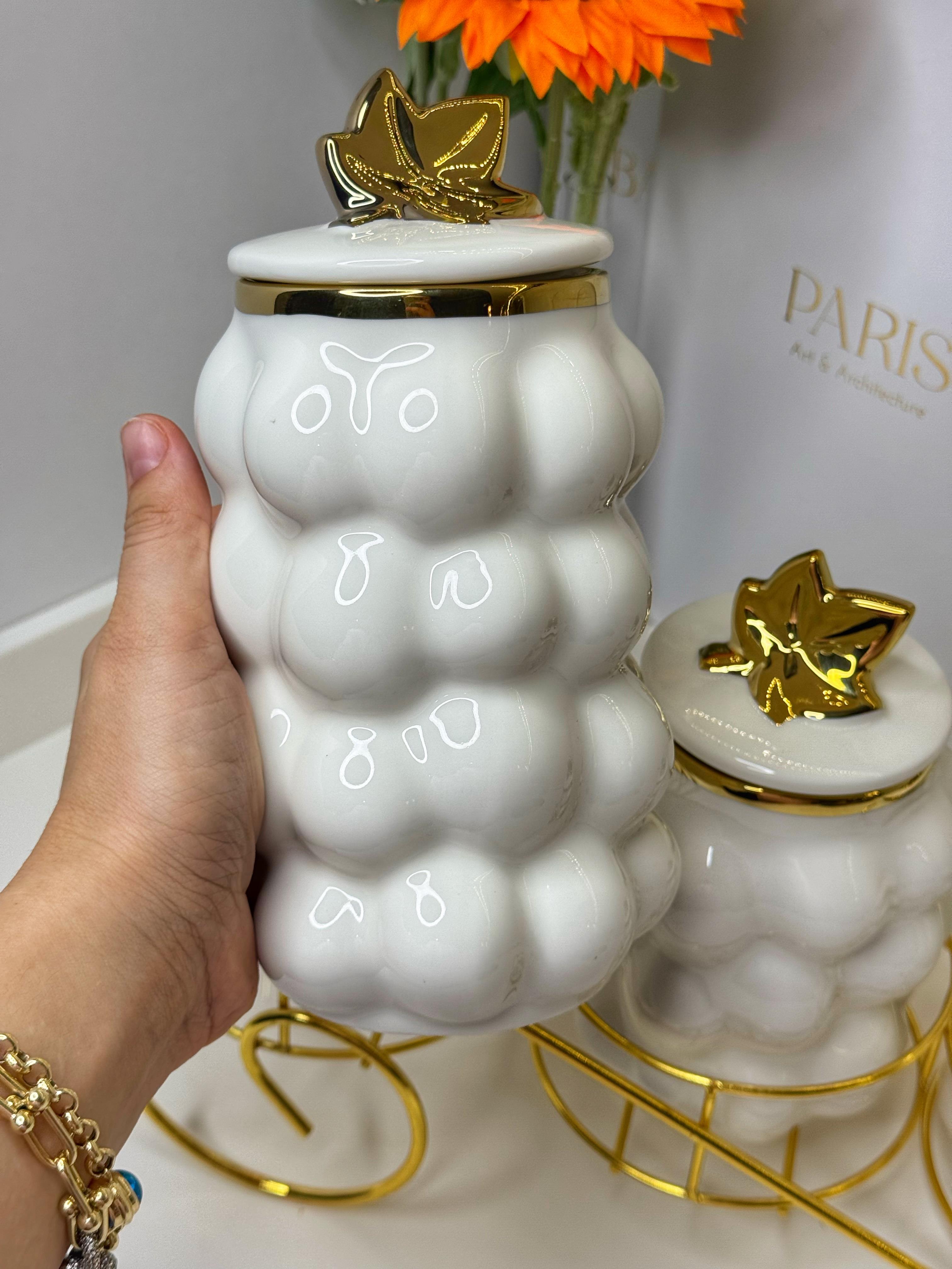 Bubble Gold Standlı Porselen Baharatlık