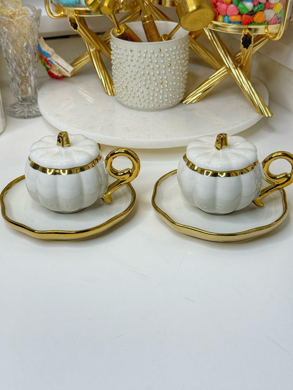 2 Kişilik Beyaz Kabak Fincan