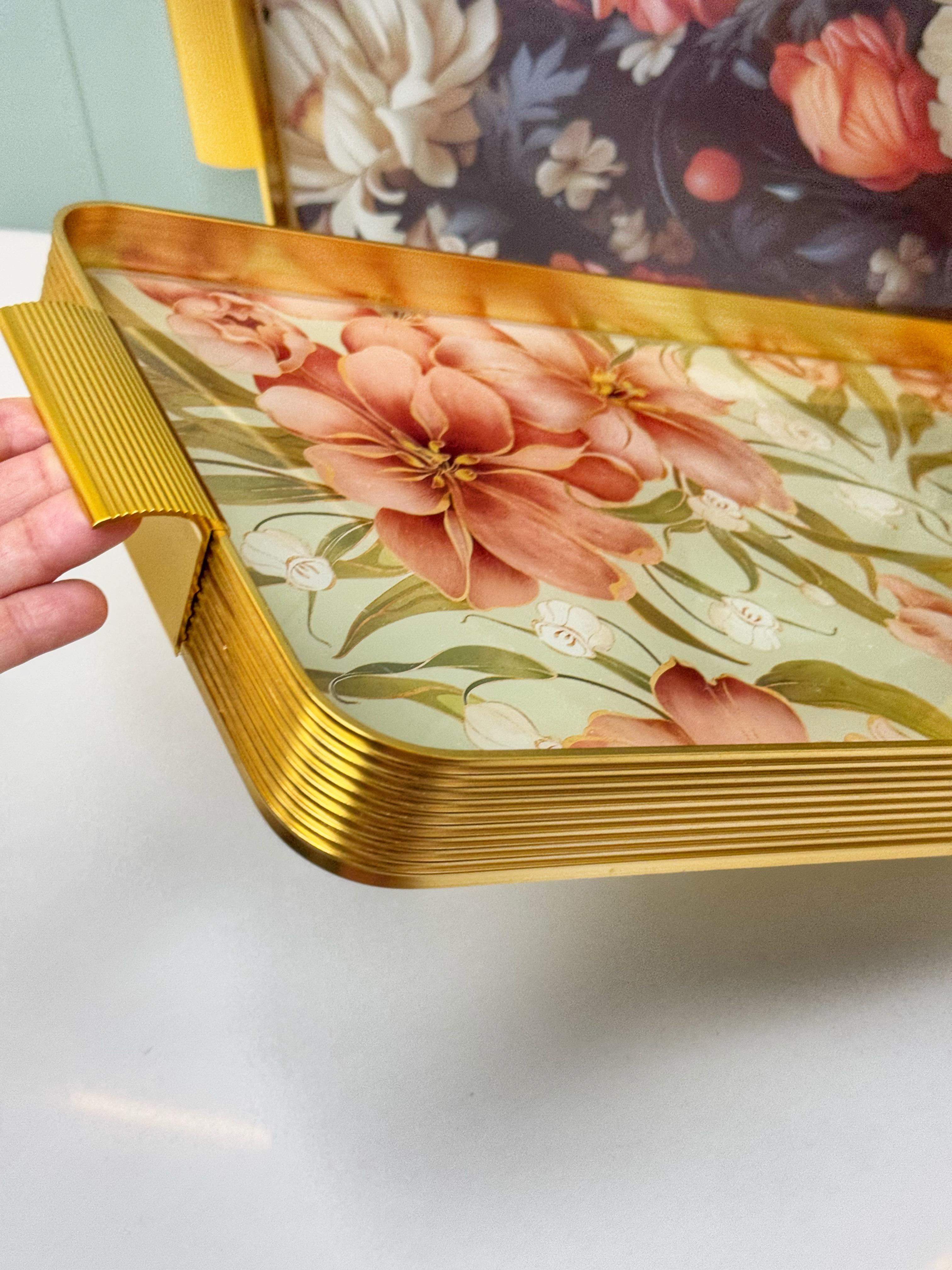 Merya 6 Kişilik Cam Gold Tepsi