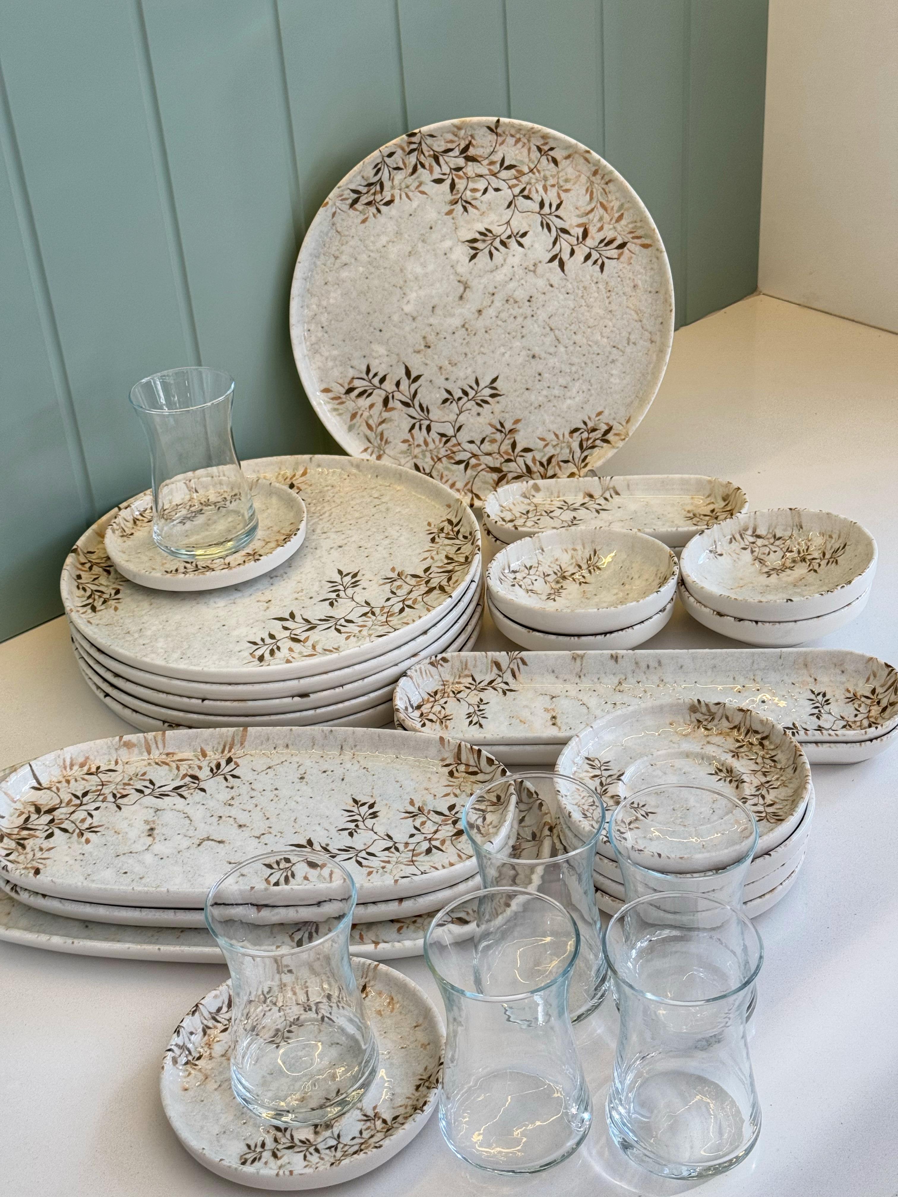 Misha 29 Parça 6 Kişilik Porselen Kahvaltı Takımı