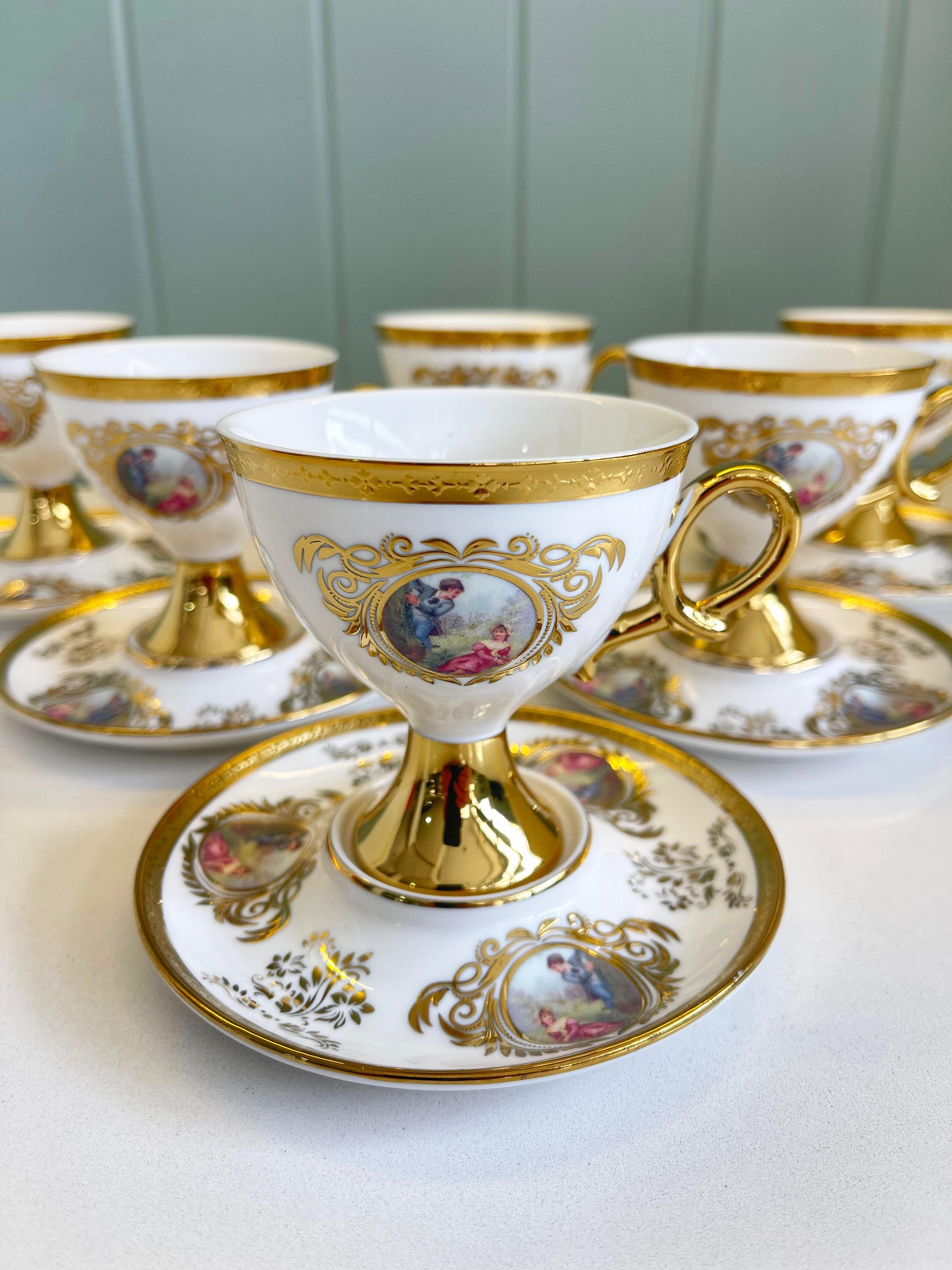 Lady Vintage 6 Kişilik Porselen Türk Kahvesi Fincanı