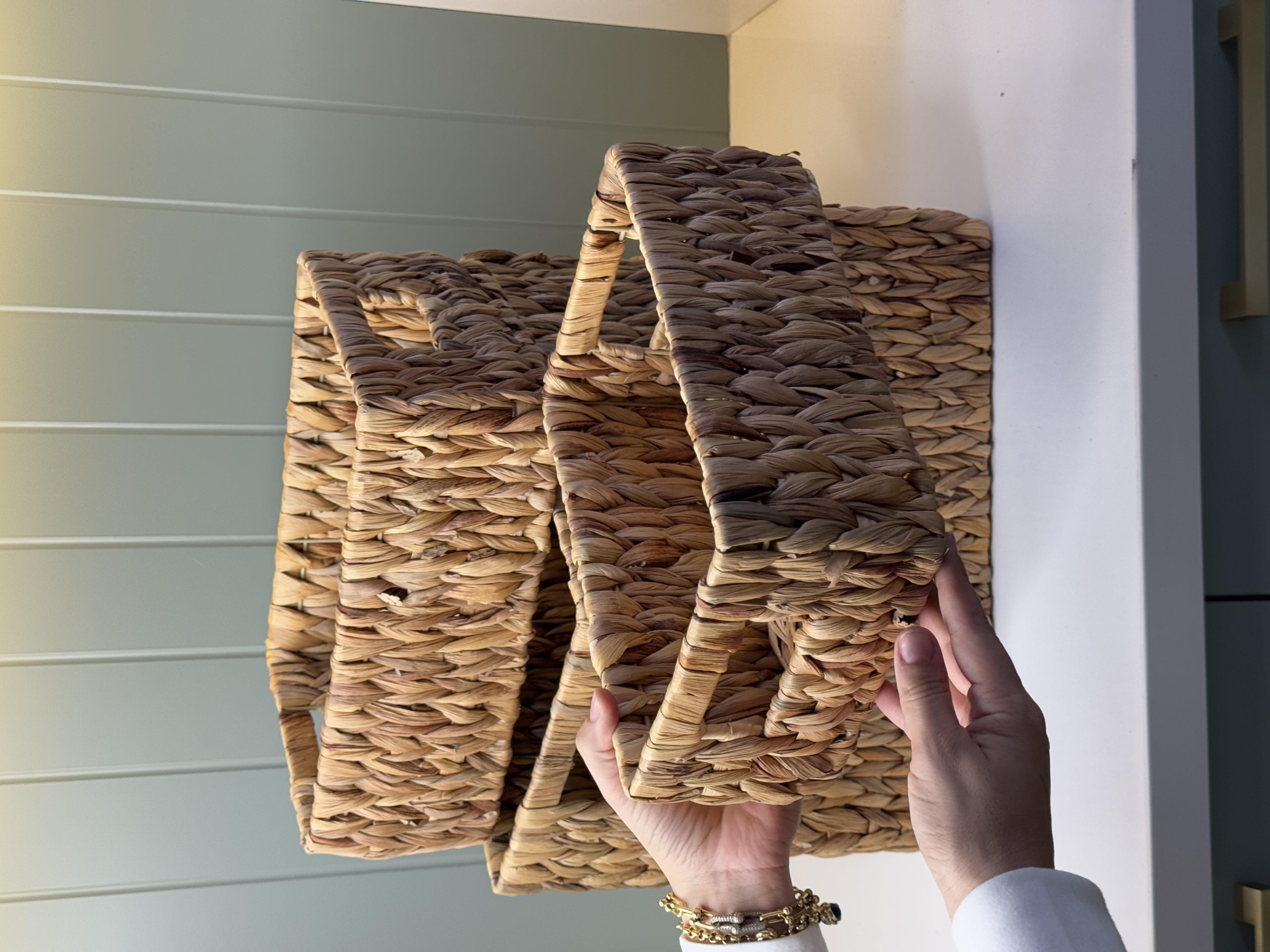 4'Lü Dikdörtgen Hasır Sepet