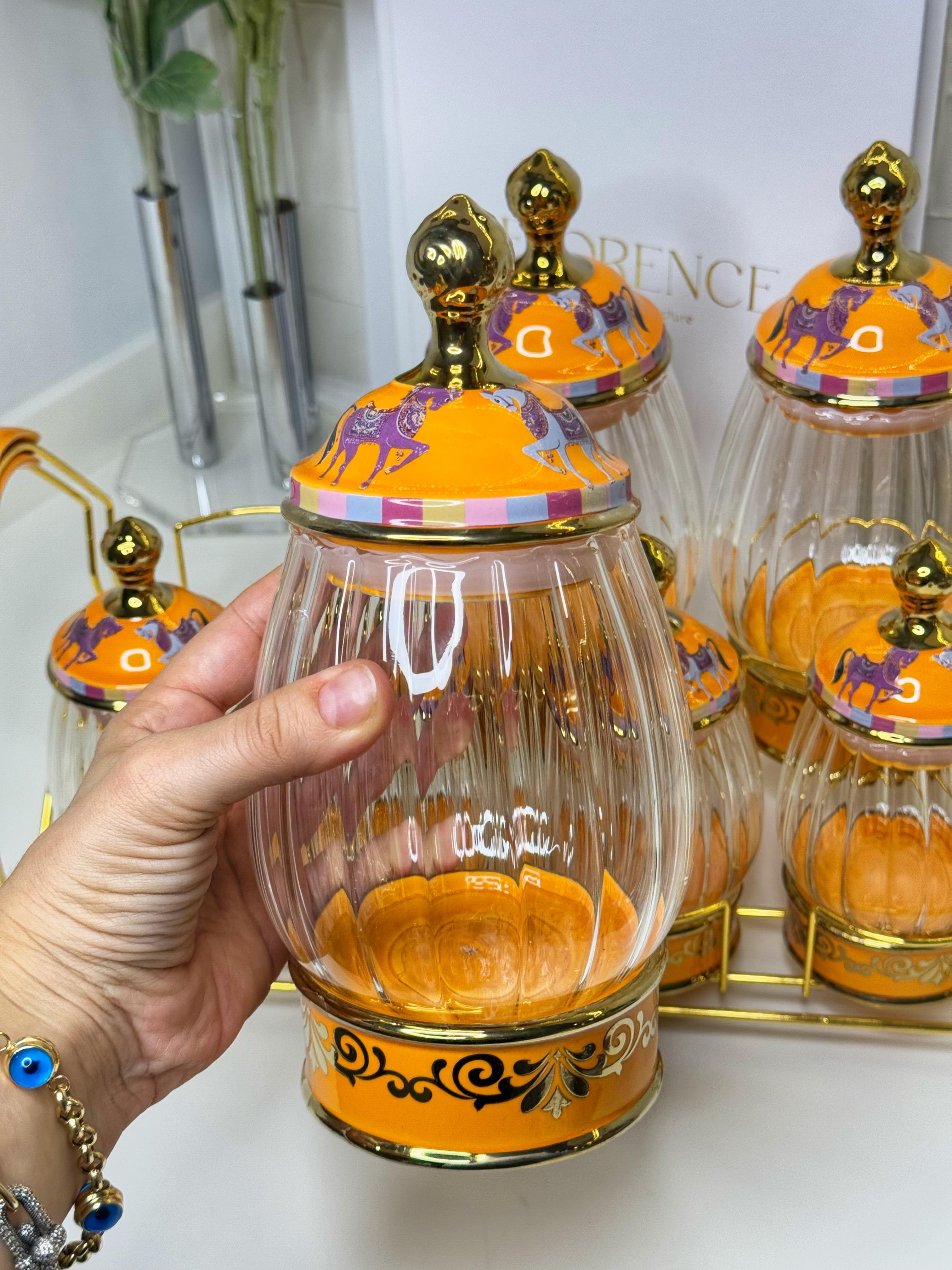 Hrms Gold Standlı Porselen / Cam Baharatlık