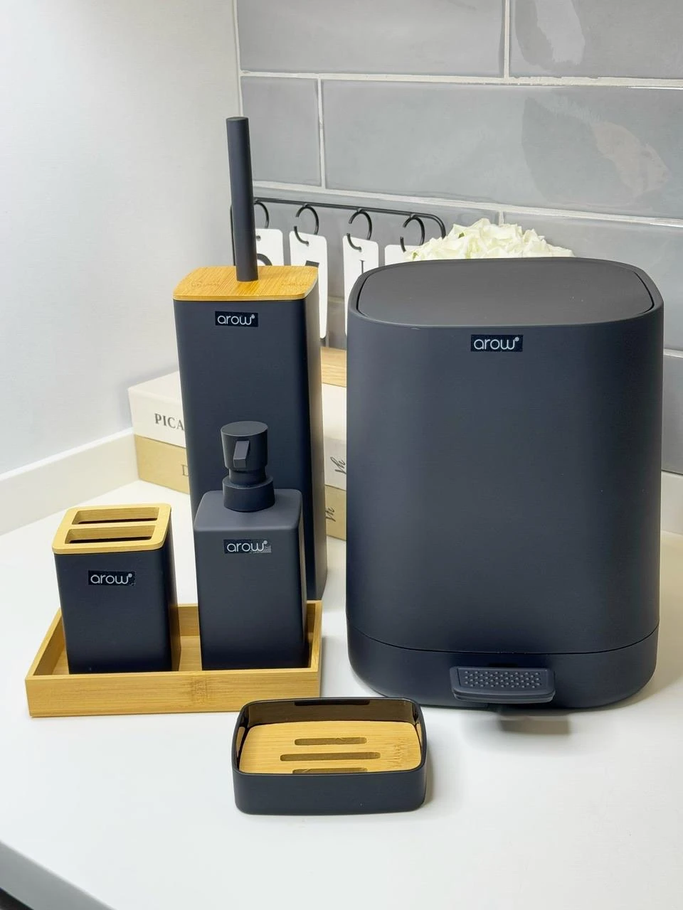 Moi 6 Parça Banyo Seti Siyah