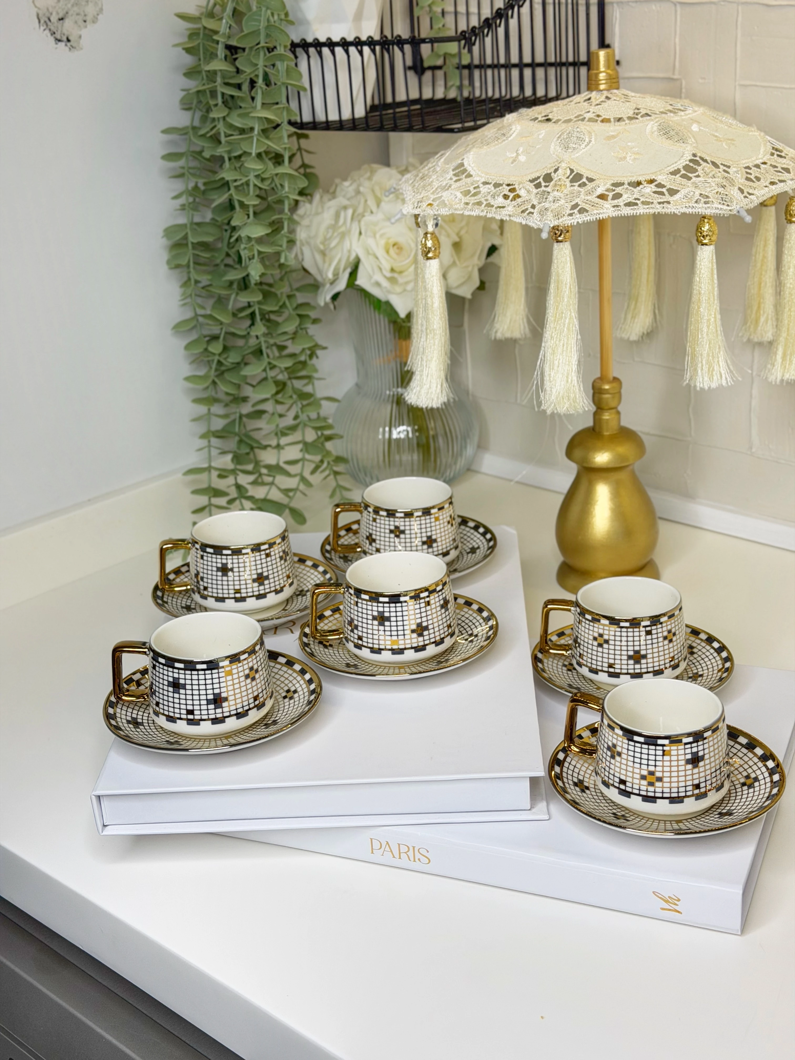 Antro 6 Kişilik Porselen Türk Kahvesi Fincanı Takımı