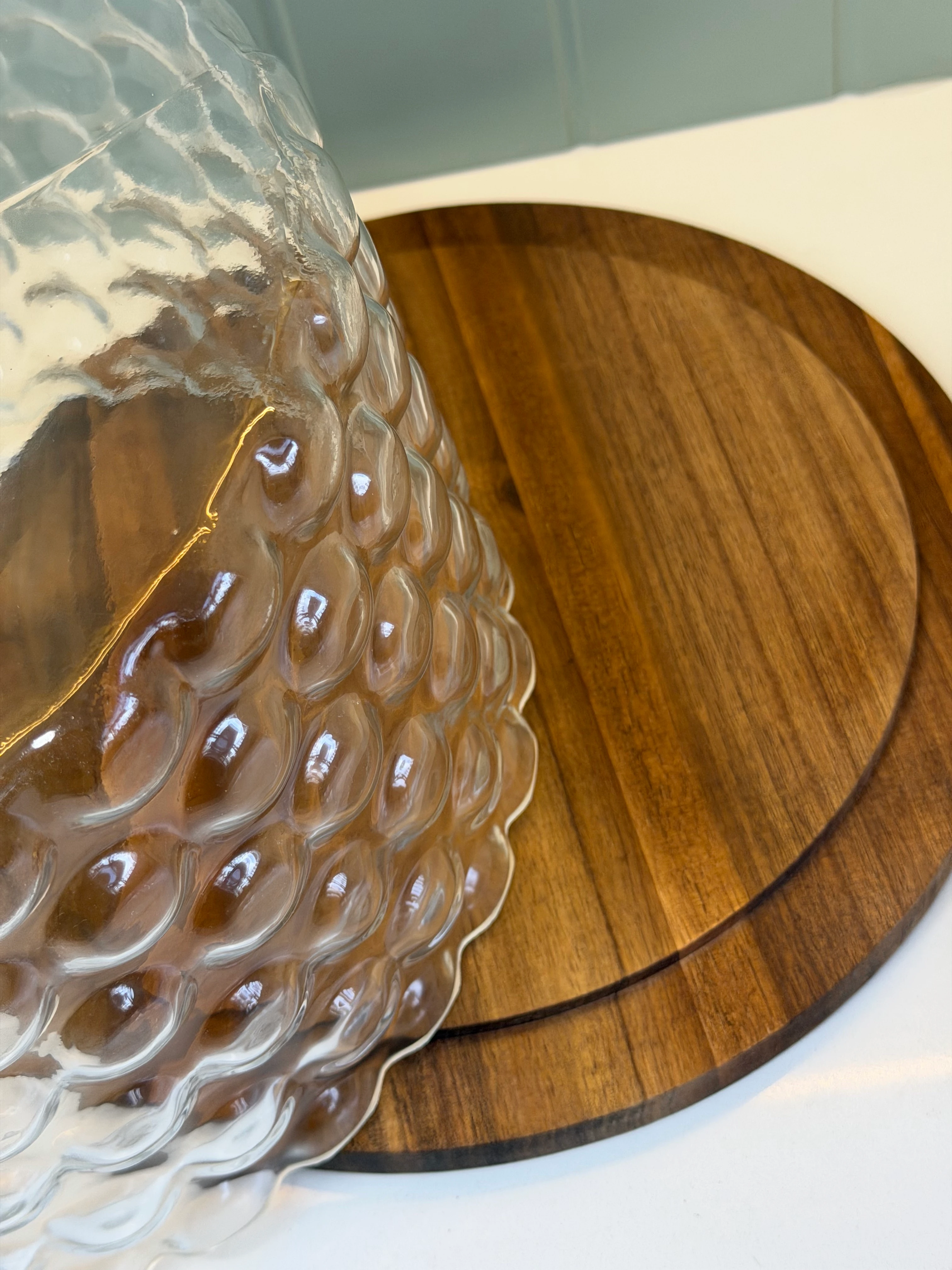 Bubble Akasya Cam Pasta / Kek Fanusu (Büyük Boy)