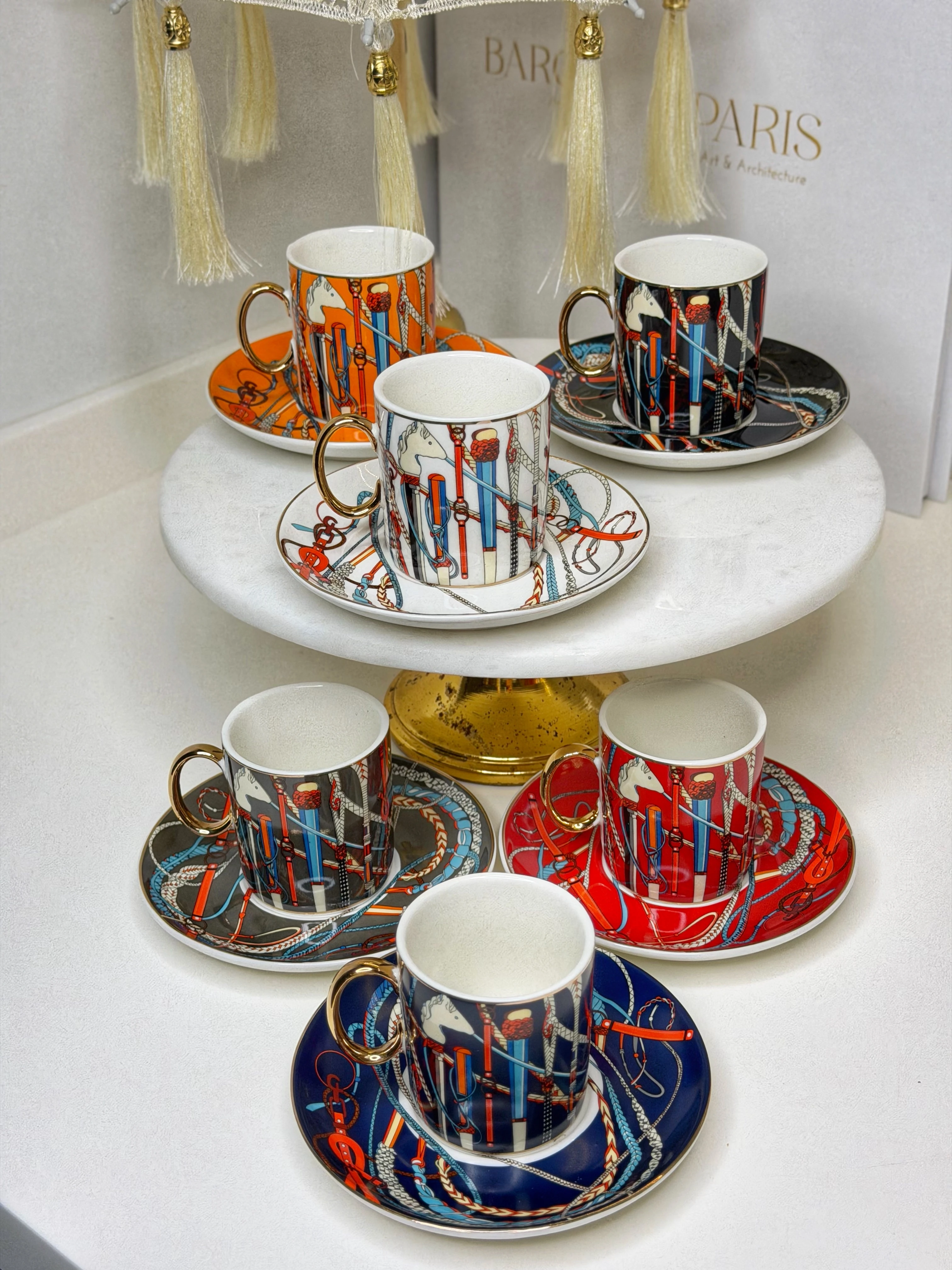 Hrms 6 Kişilik Porselen Türk Kahvesi Fincanı