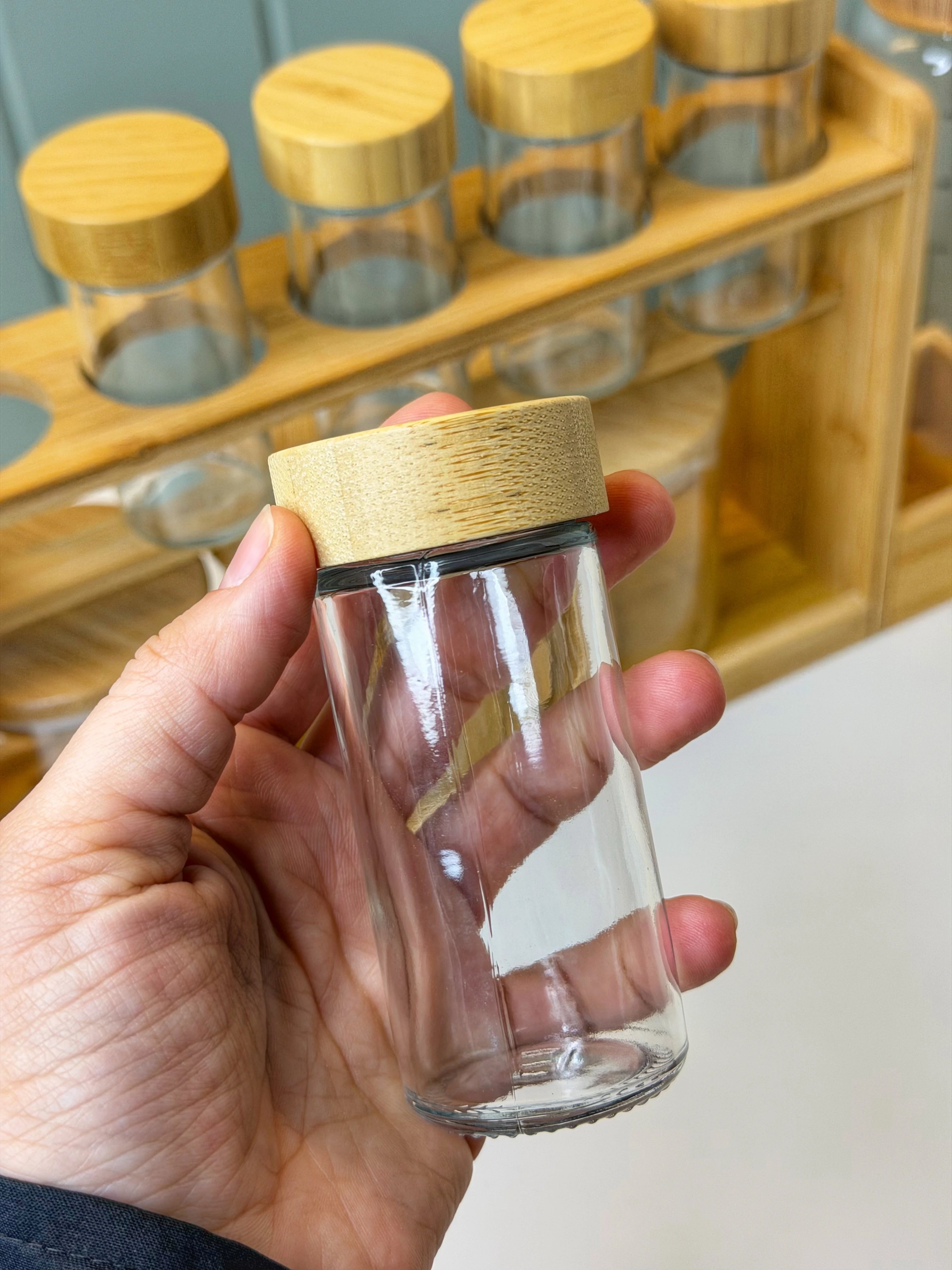 Bambu Standlı Baharatlık / Yağdanlık 