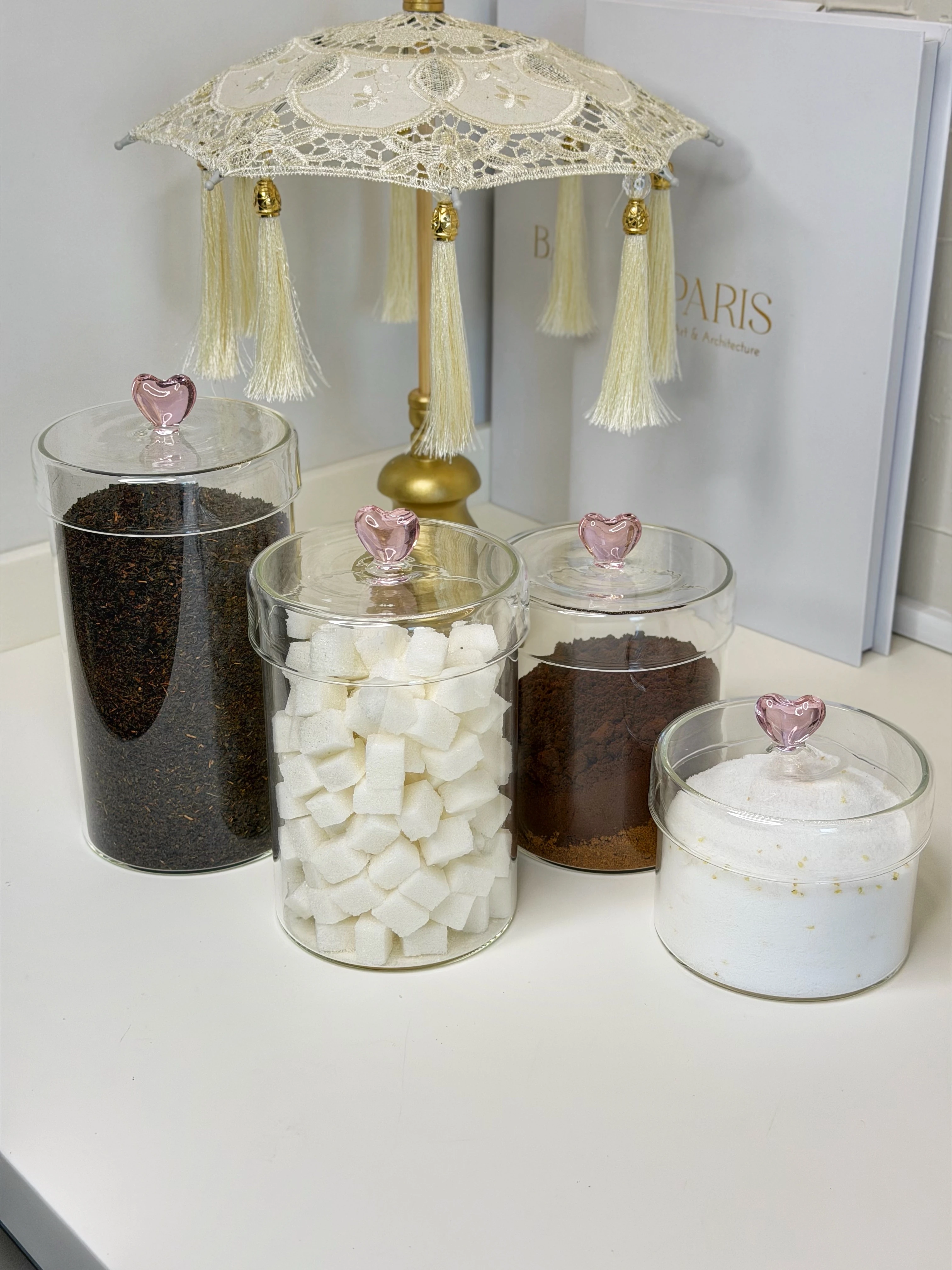 4 Lü Pinerest Kalp Kulplu Cam Kavanoz Seti