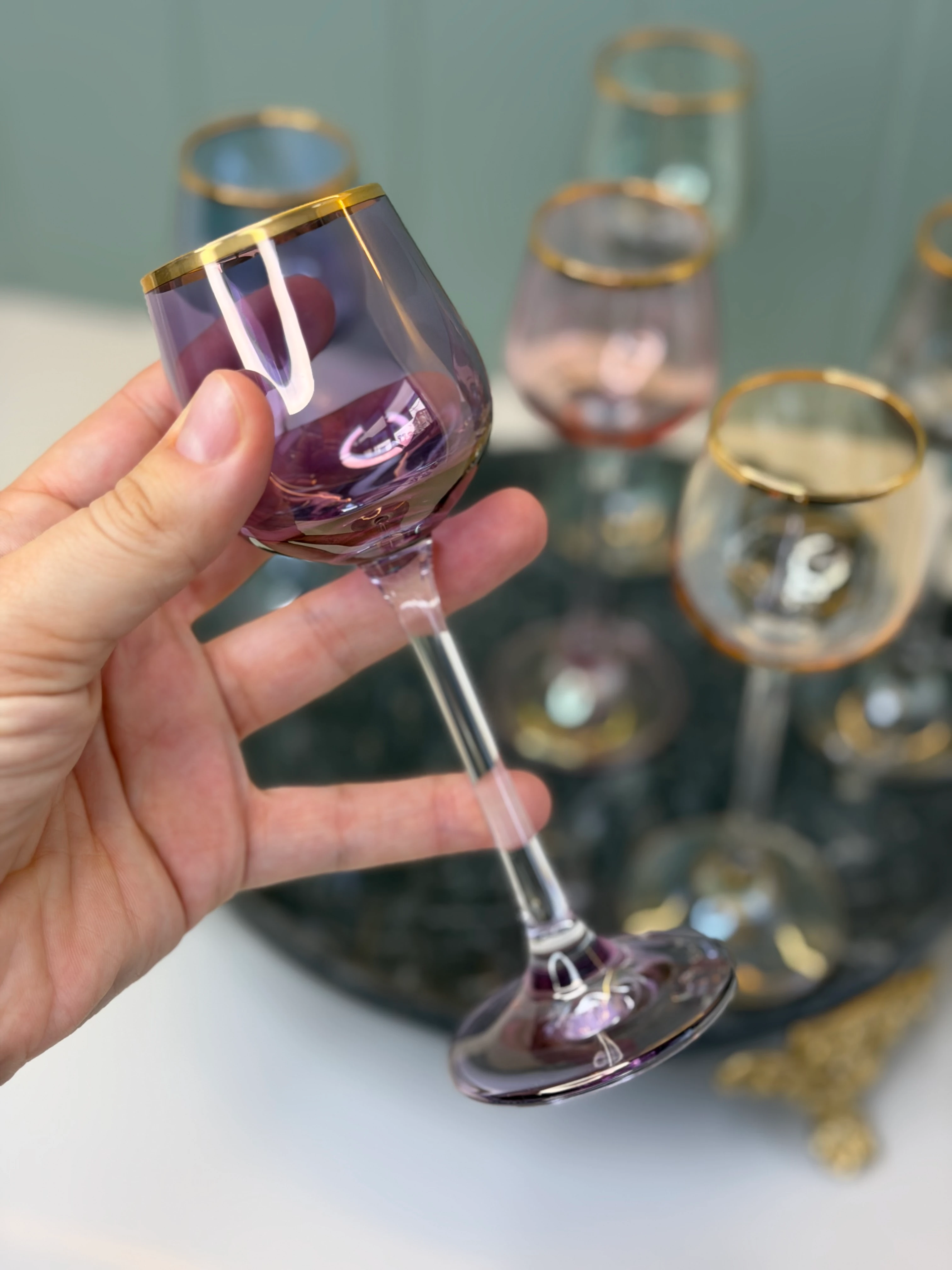 Corvus 6 Kişilik Renkli Kahve Yanı Su Bardağı