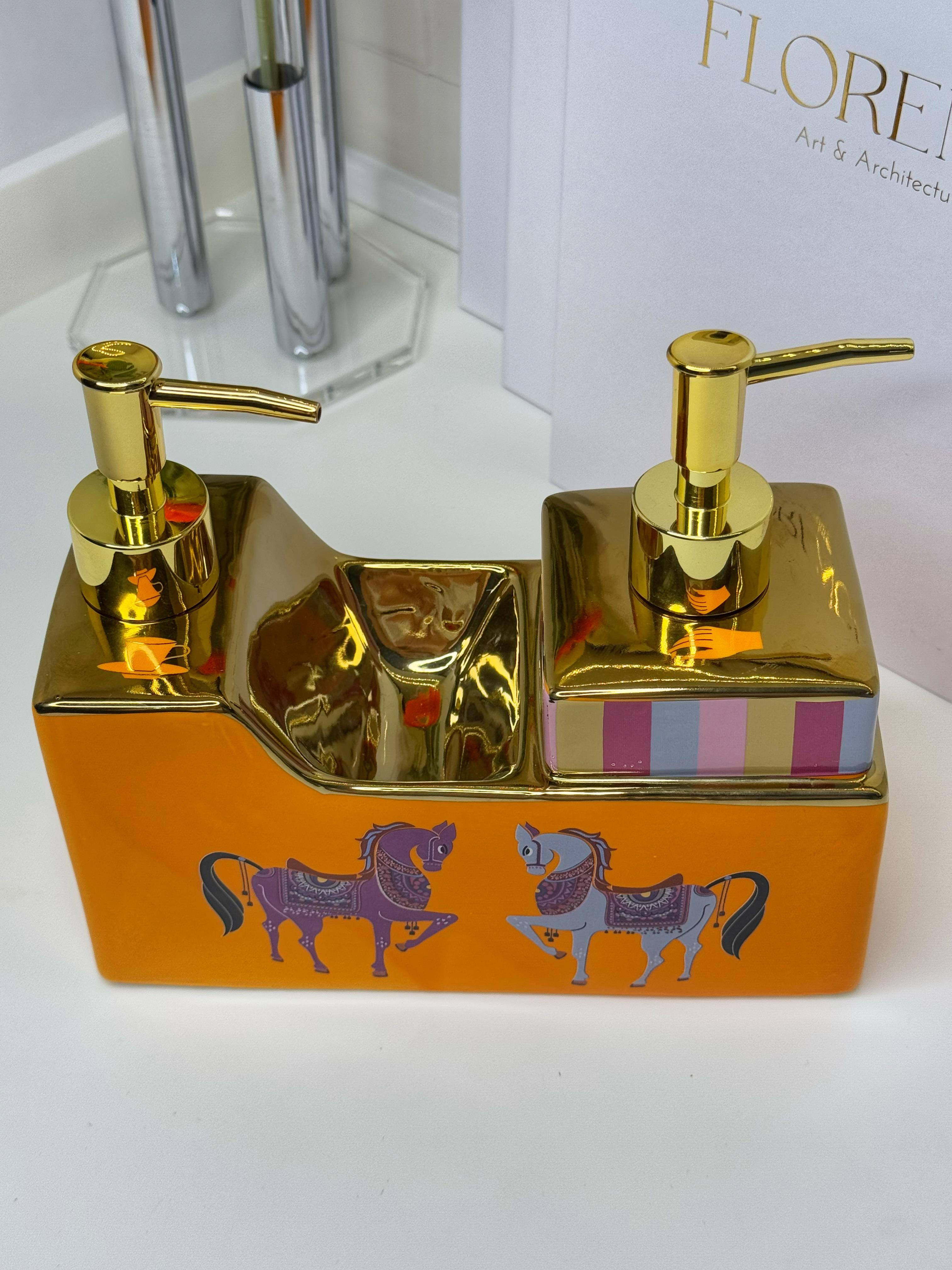 Hrms 2Li Porselen Sıvı Sabunluk / Süngerlik