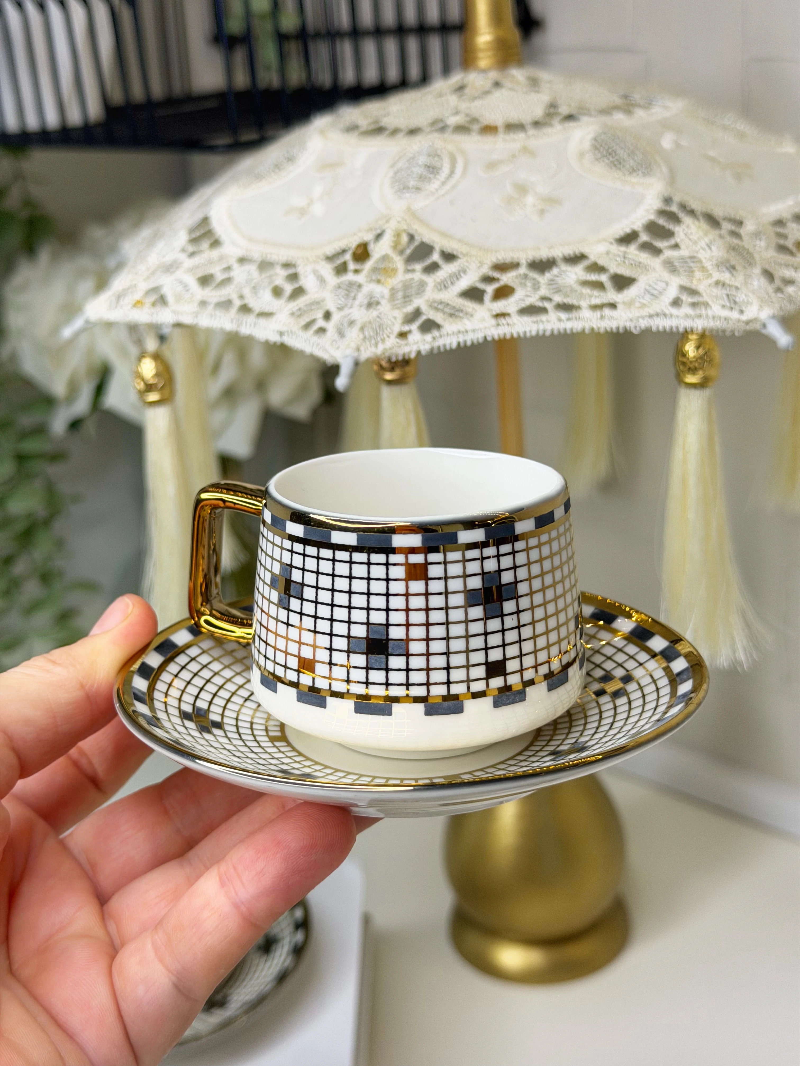 Antro 6 Kişilik Porselen Türk Kahvesi Fincanı Takımı