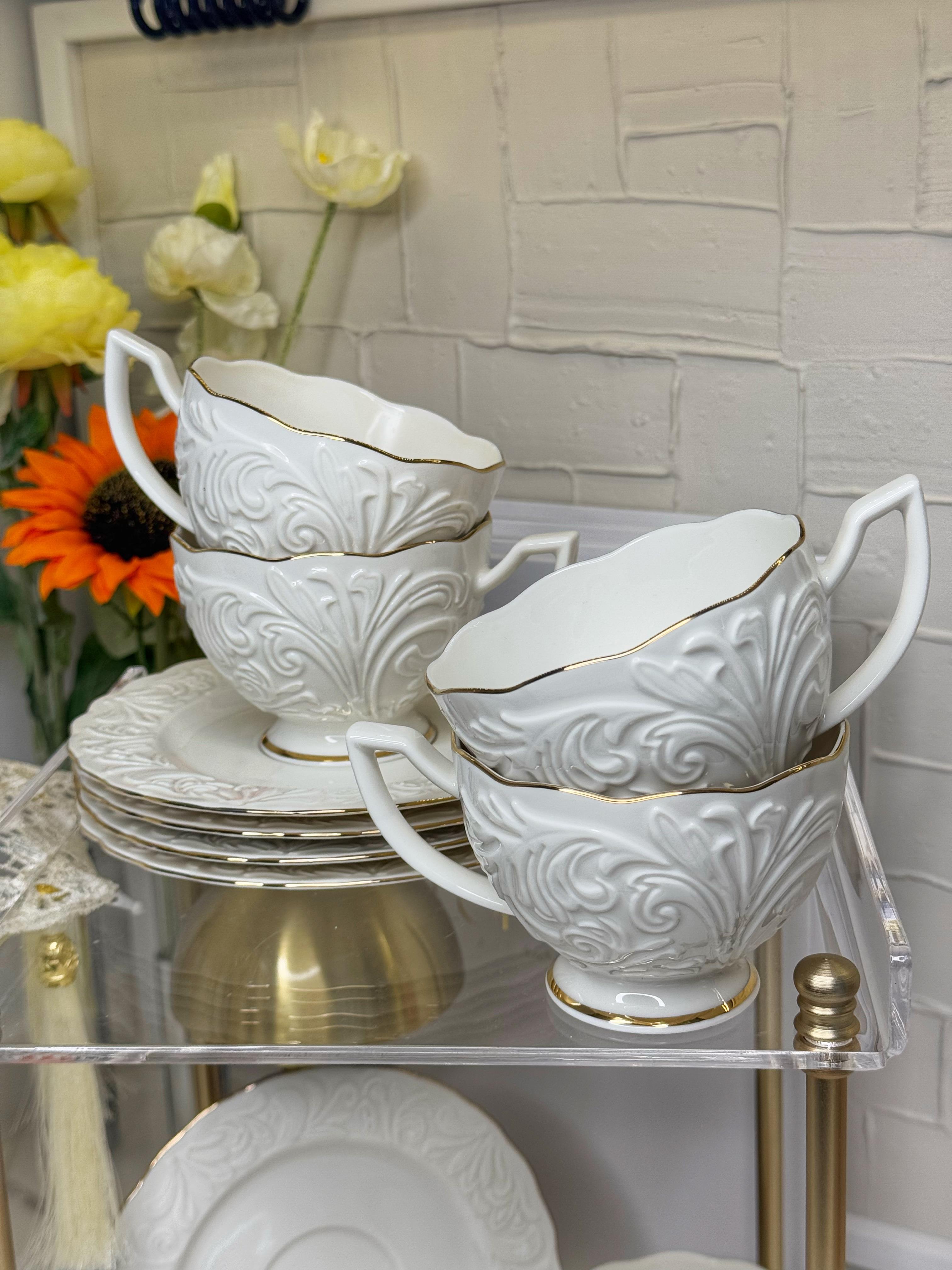 Maria 12 Parça 6 Kişilik Porselen Çay Fincanı