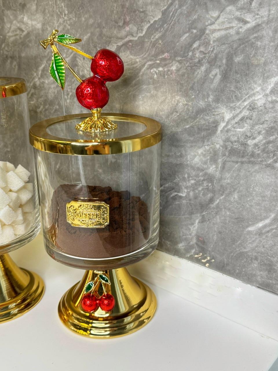 Napolyon Kiraz 3 Lü Çay Şeker Kahve Kavanozu