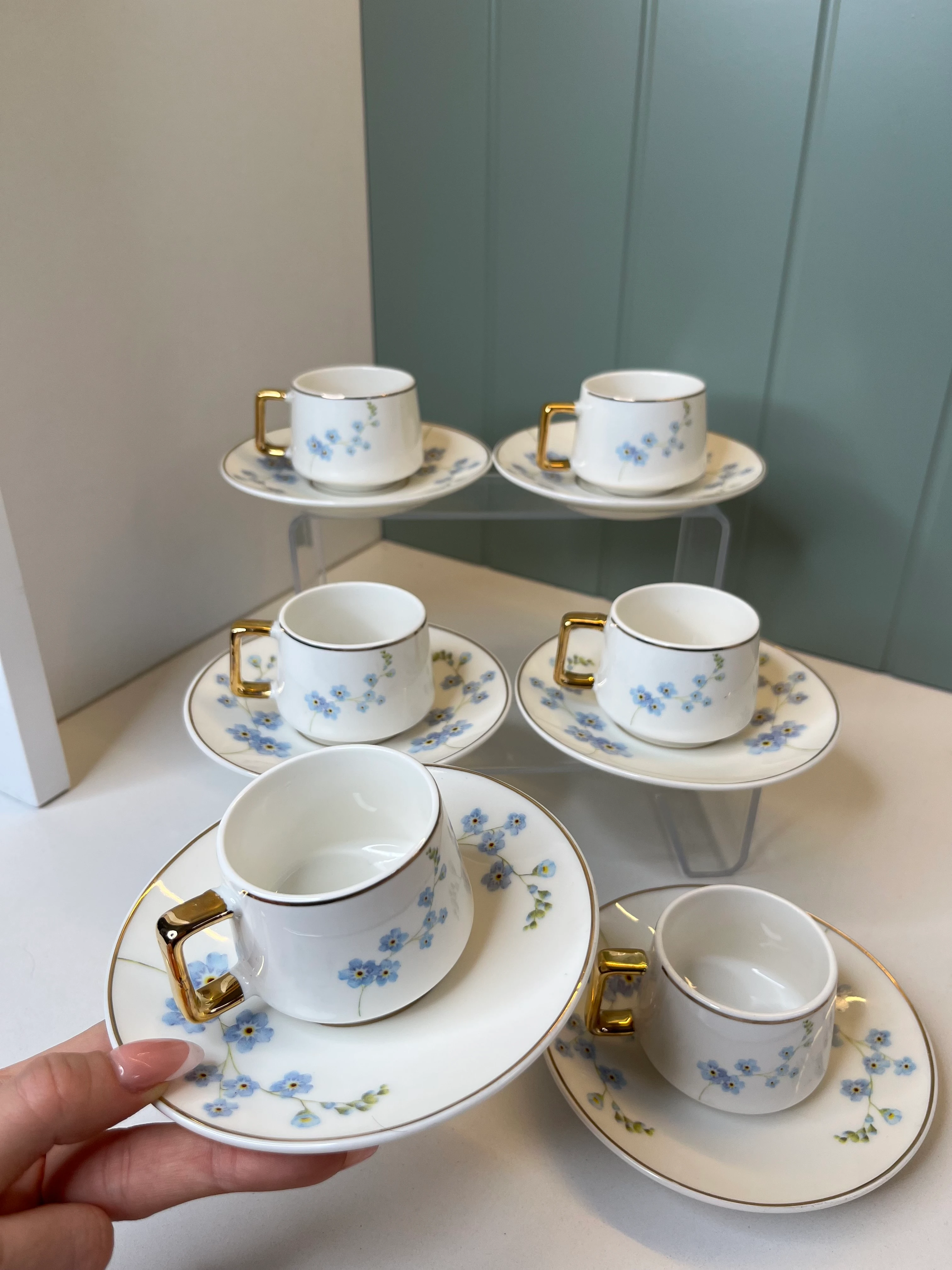 Hazel 6 Kişilik Porselen Kahve Fincanı